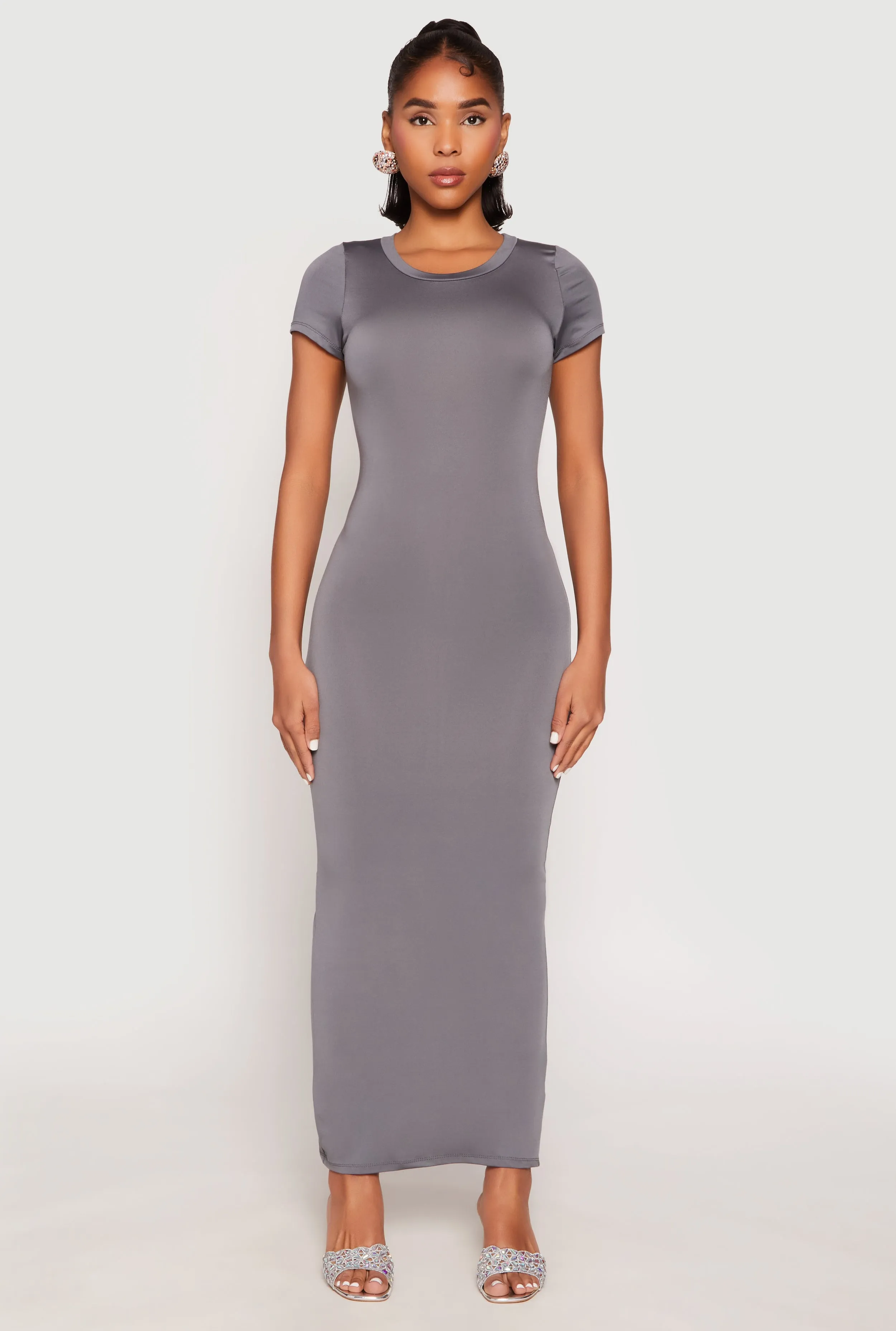 Short Sleeve Slit Back Maxi Dress sold by Rainbow product image thumbnail 2