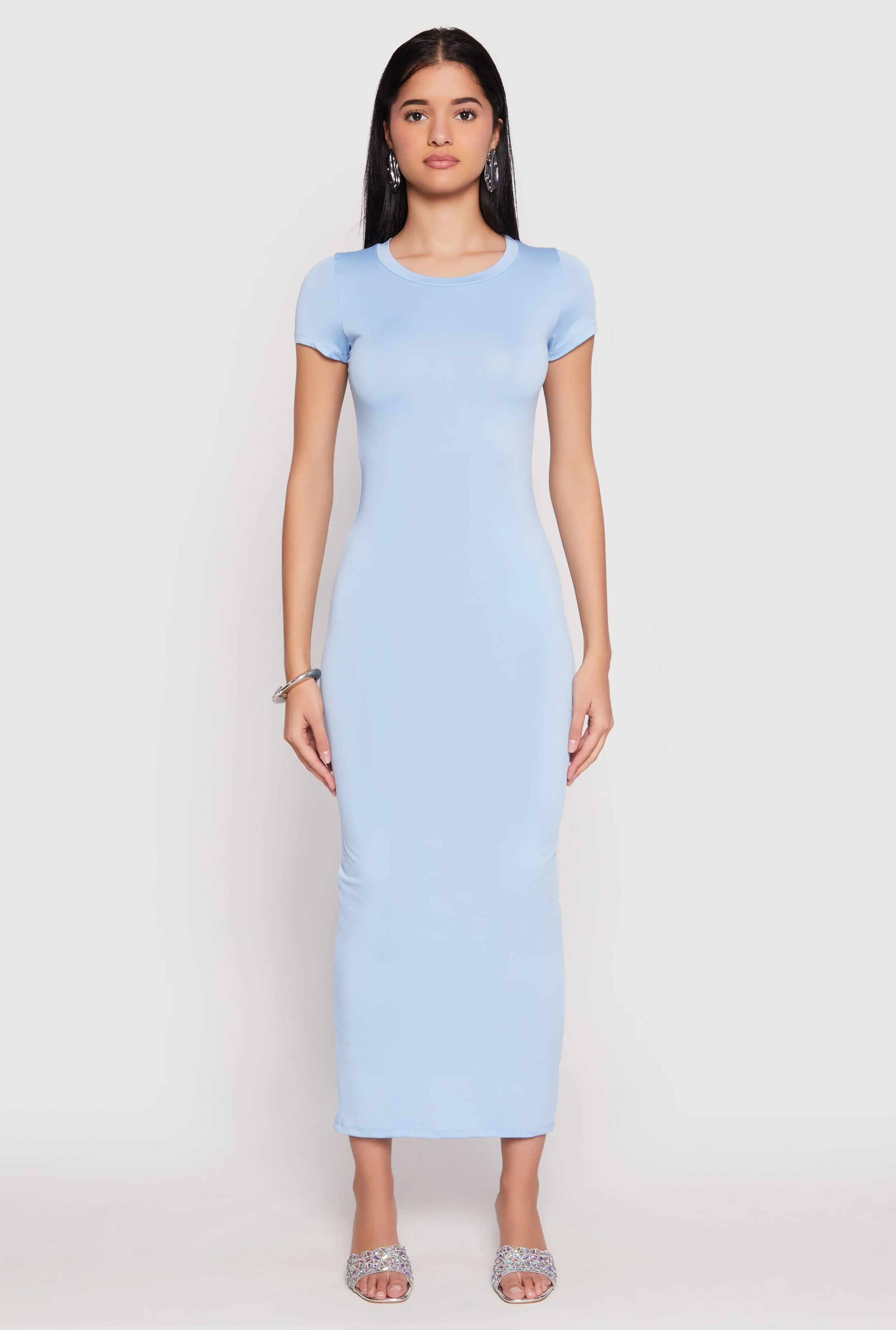 Short Sleeve Slit Back Maxi Dress sold by Rainbow product image thumbnail 3