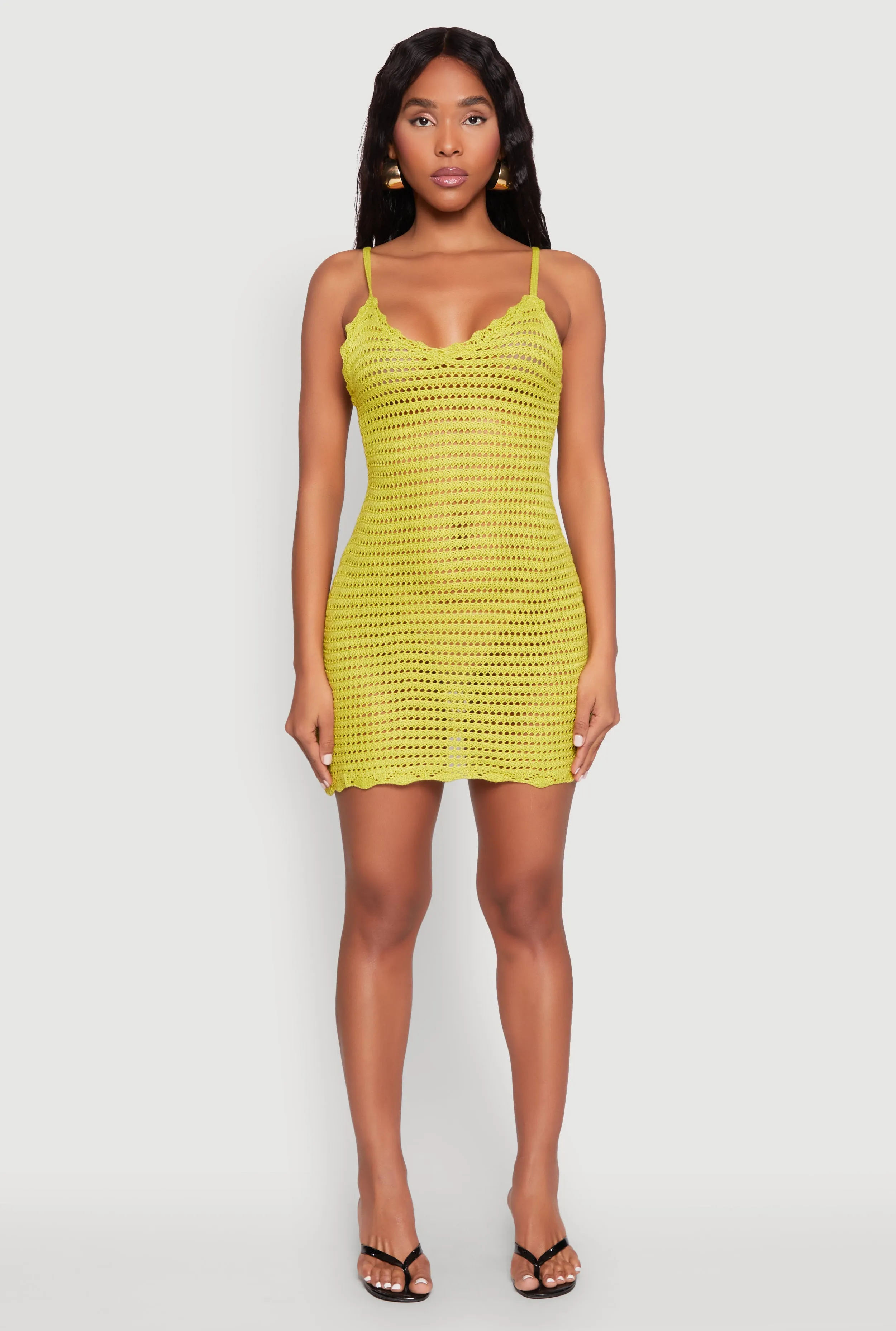 Crochet Scalloped Trim Cami Dress sold by Rainbow product image thumbnail 3