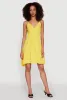 Sleeveless Empire Waist Dress with V Neck and Adjustable Straps sold by Rainbow