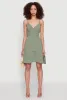 Sleeveless Empire Waist Dress with V Neck and Adjustable Straps sold by Rainbow