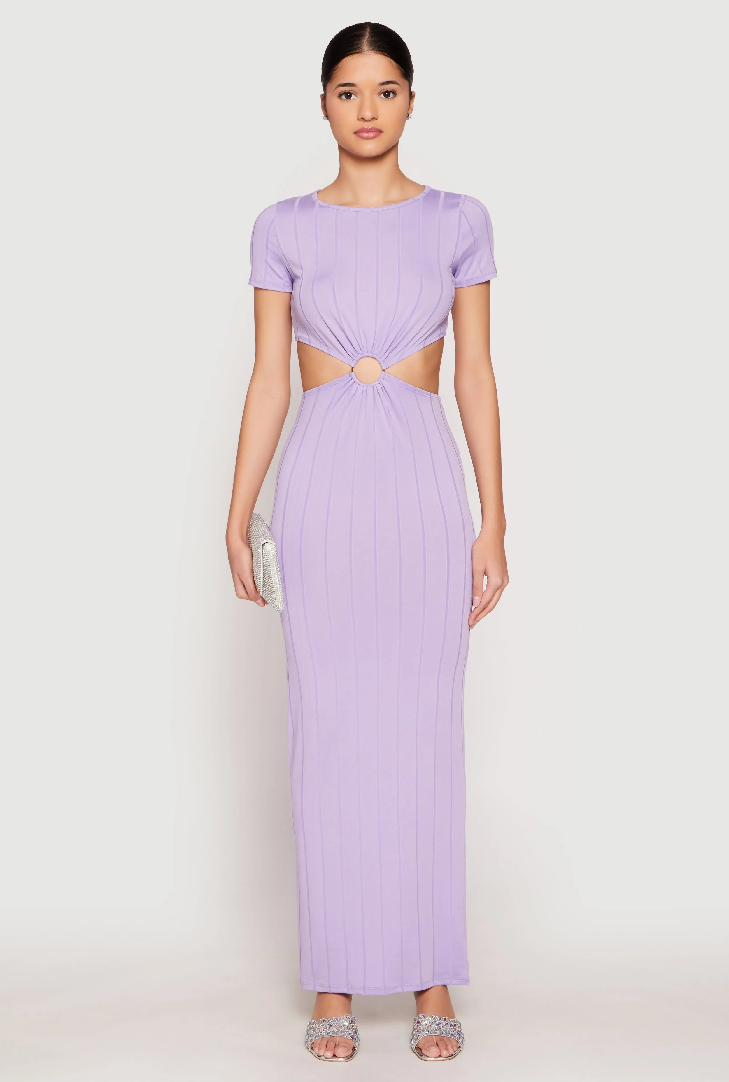 Ribbed Knit O Ring Cut Out Maxi Dress sold by Rainbow product image thumbnail 4