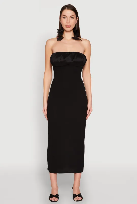 Empire Waist Slit Back Maxi Dress sold by Rainbow