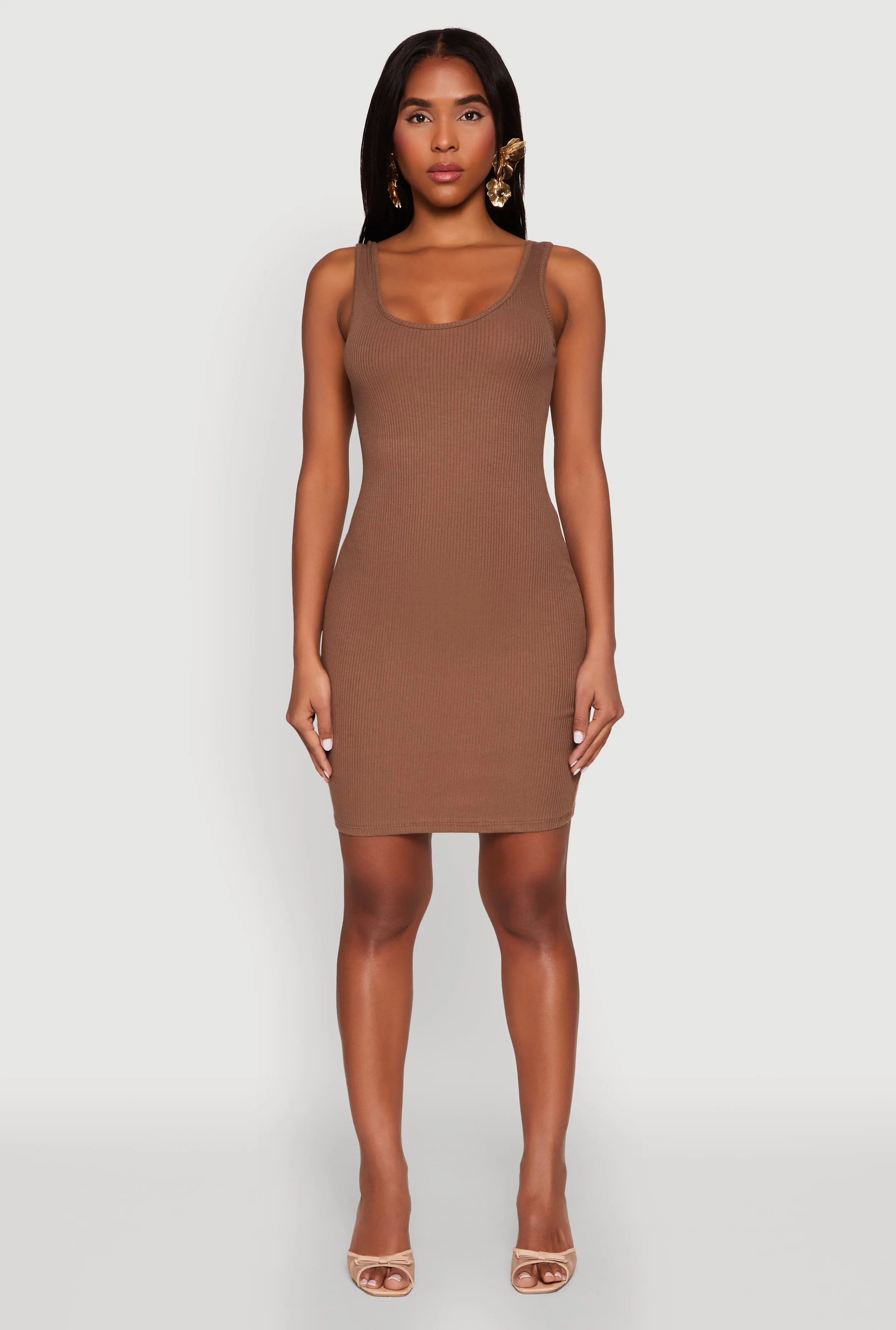 Ribbed Knit Scoop Neck Tank Dress sold by Rainbow product image thumbnail 4