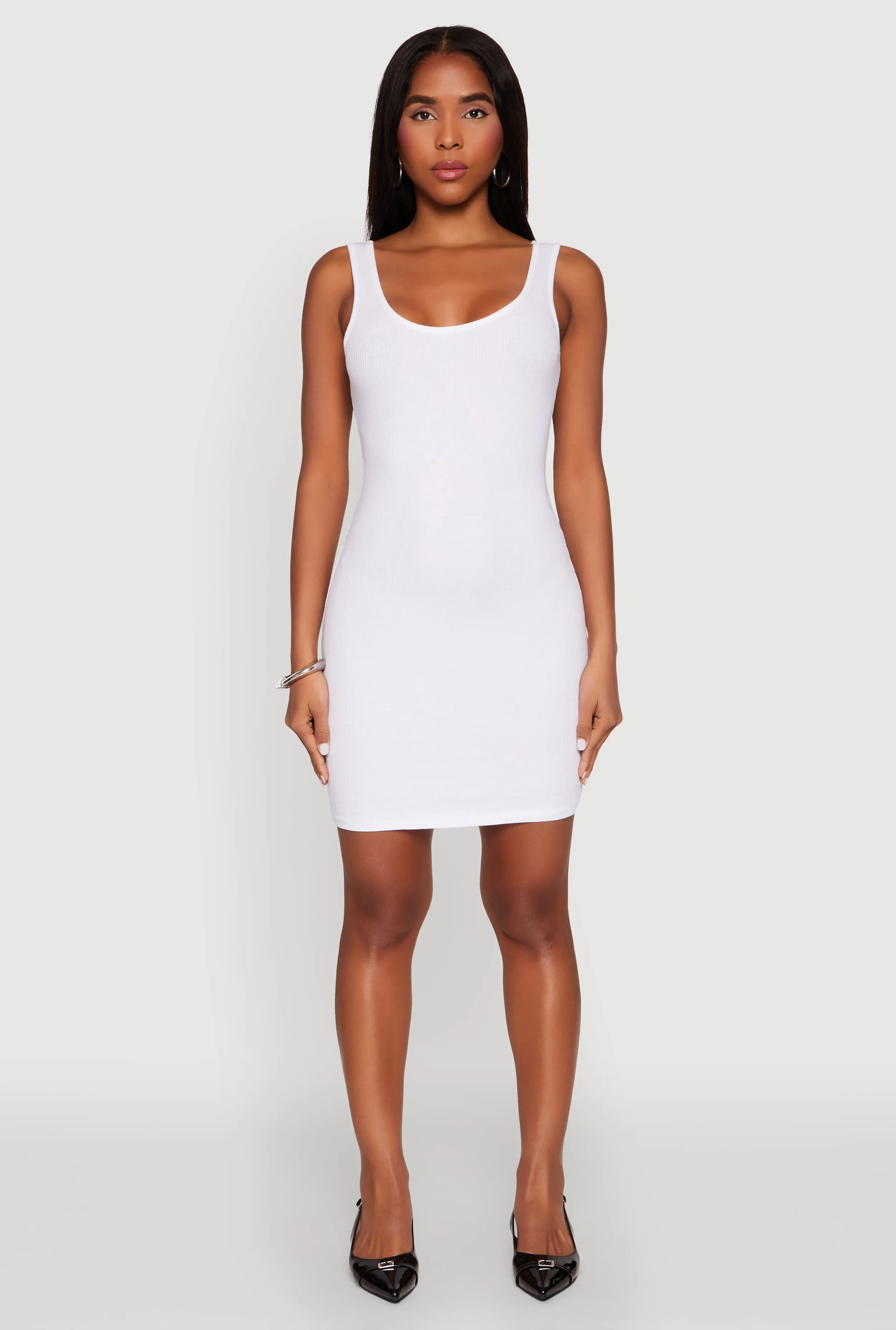 Ribbed Knit Scoop Neck Tank Dress sold by Rainbow product image thumbnail 3
