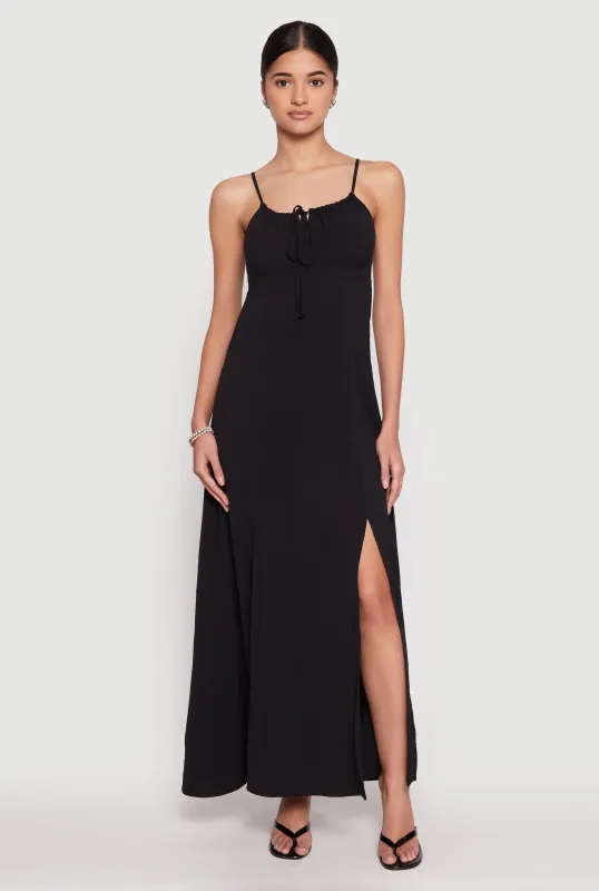 Airy Side Slit Maxi Dress sold by Rainbow