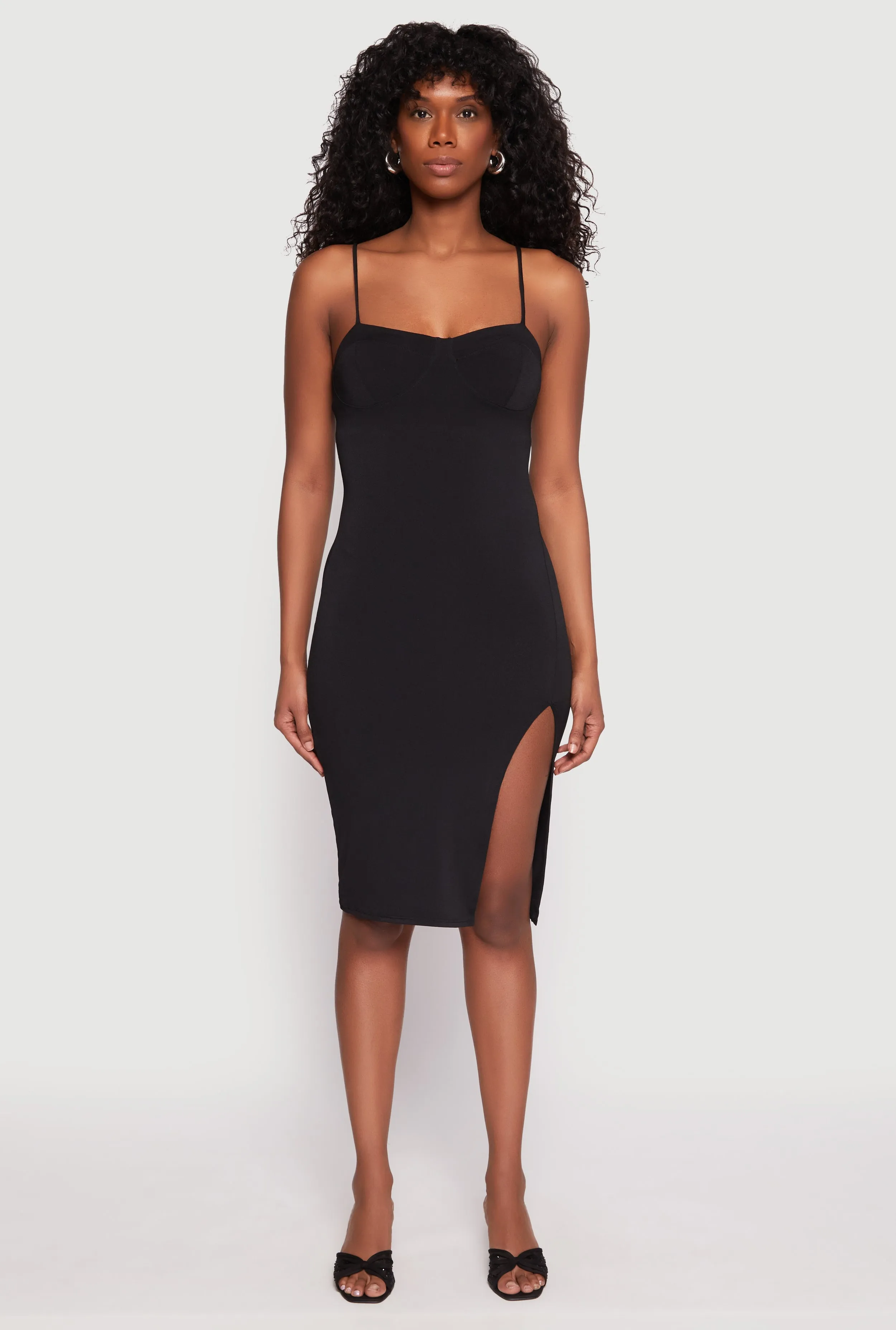 Crepe Knit Side Slit Bustier Dress sold by Rainbow