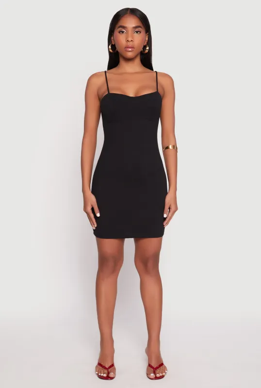 Ribbed Knit Bustier Cami Mini Dress sold by Rainbow