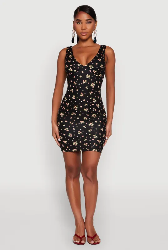 Floral Print Bustier Tank Dress sold by Rainbow