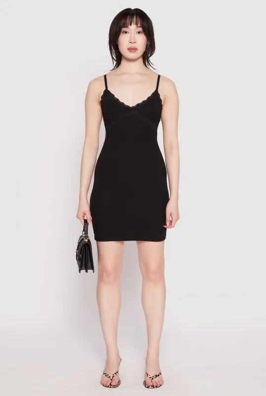 Lace Trim Cami Mini Dress sold by Rainbow