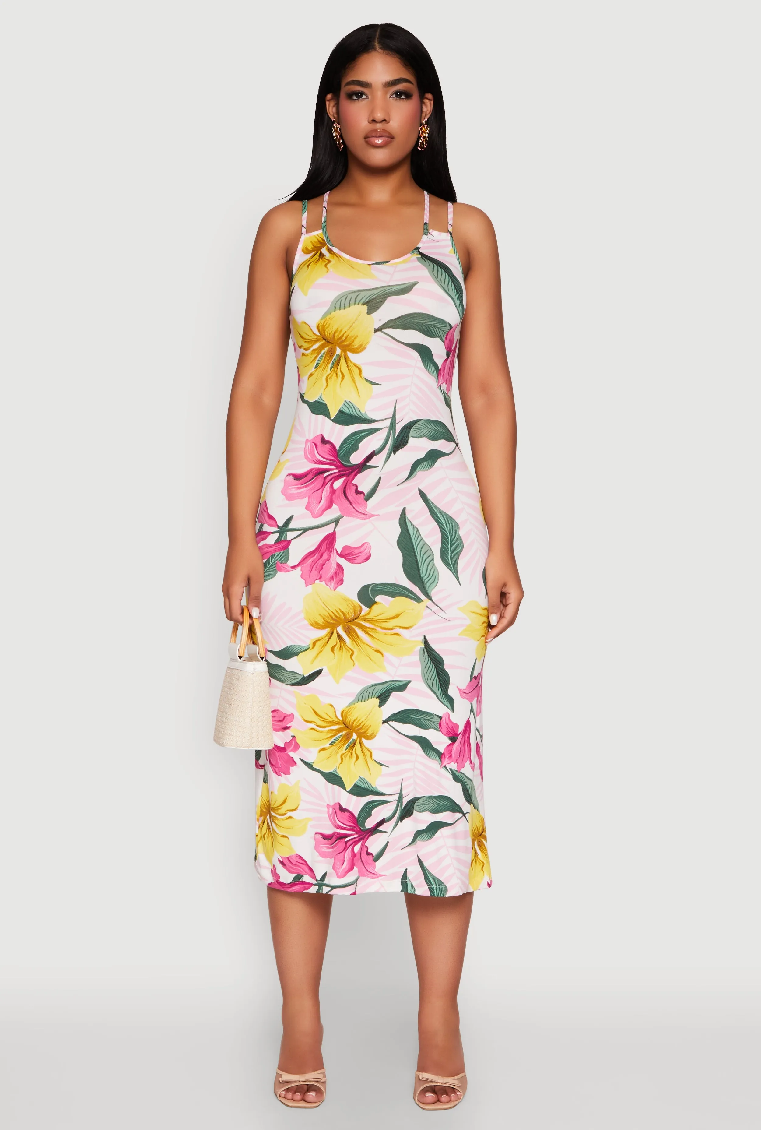 Tropical Floral Print Double Strap Cami Dress sold by Rainbow product image thumbnail 2