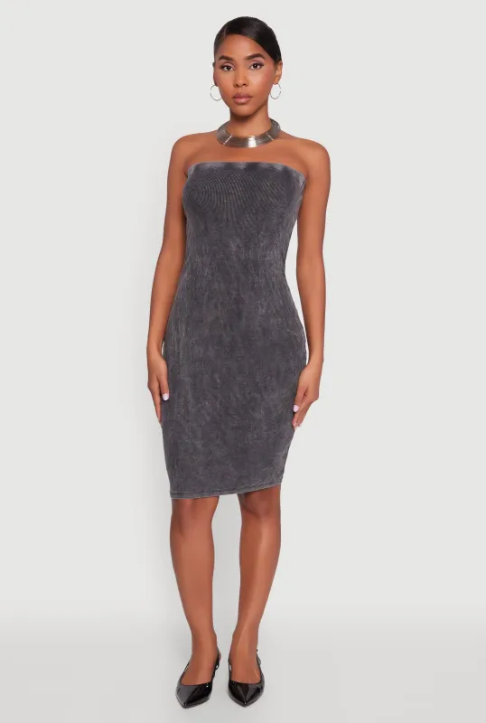 Rib Knit Mineral Wash Tube Dress sold by Rainbow