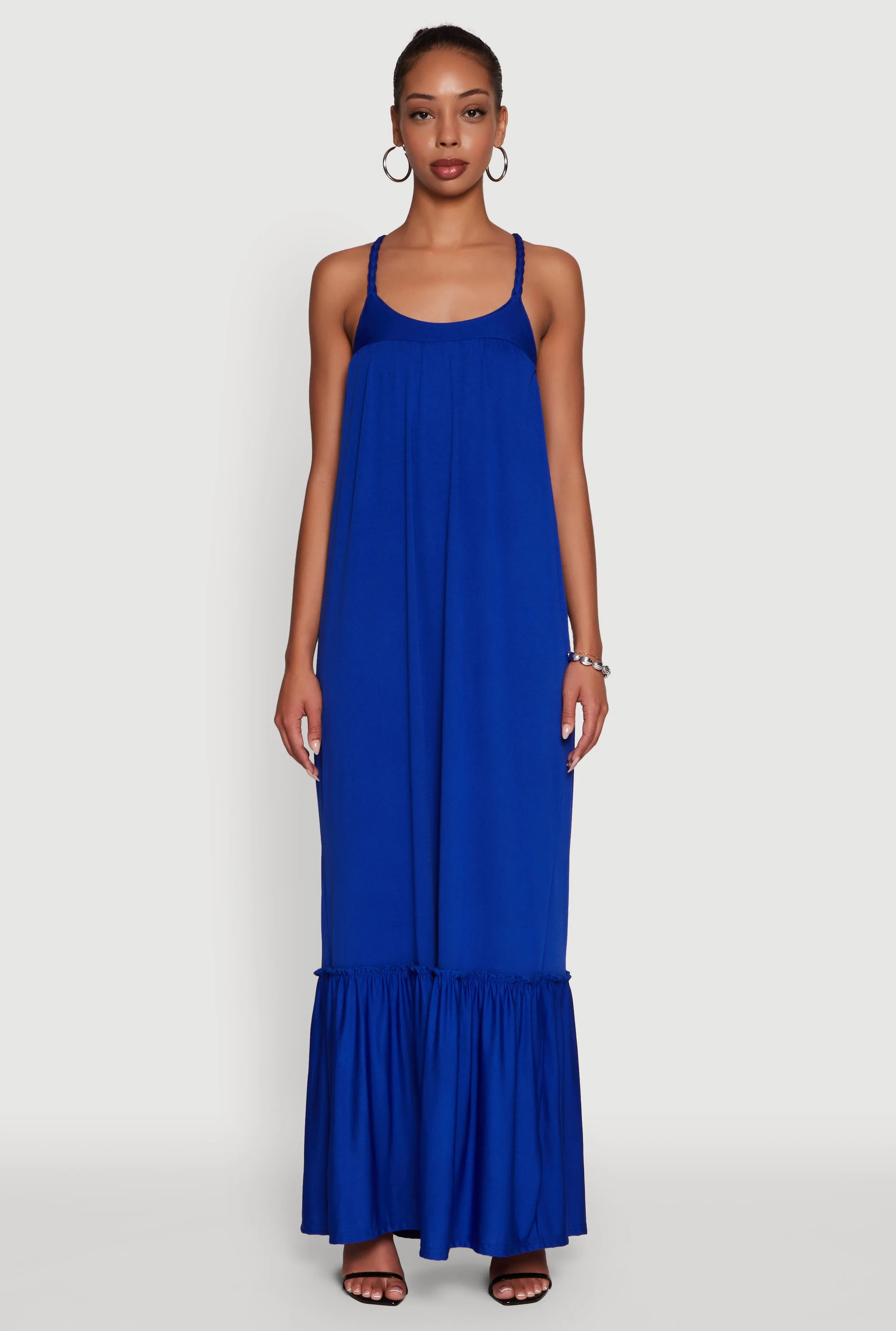 Elegant Braided Sleeve Tiered Maxi Dress sold by Rainbow product image thumbnail 2