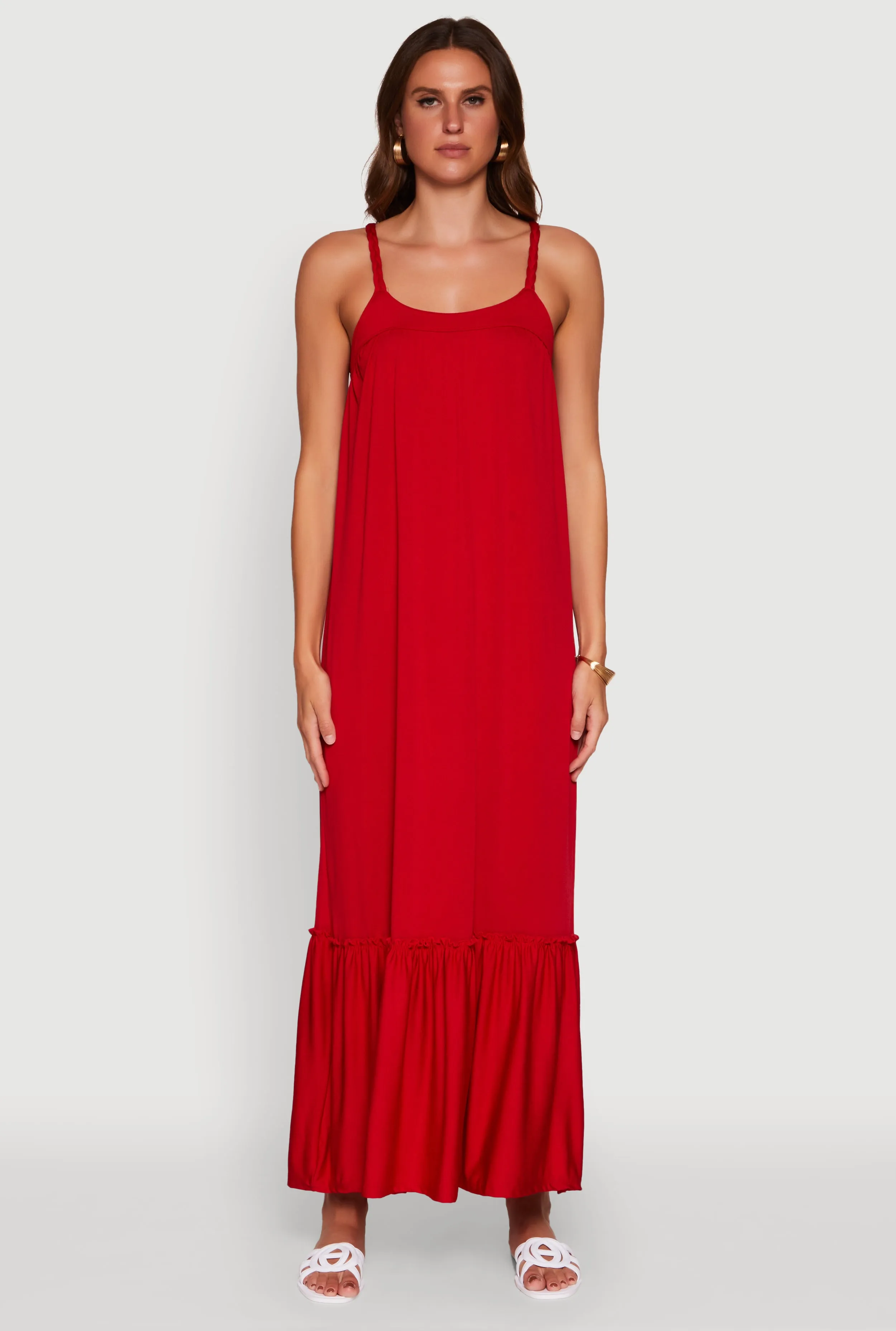 Elegant Braided Sleeve Tiered Maxi Dress sold by Rainbow product image thumbnail 3