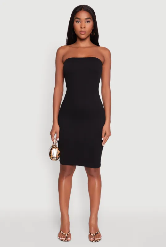 Seamless Rib Knit Tube Midi Dress sold by Rainbow
