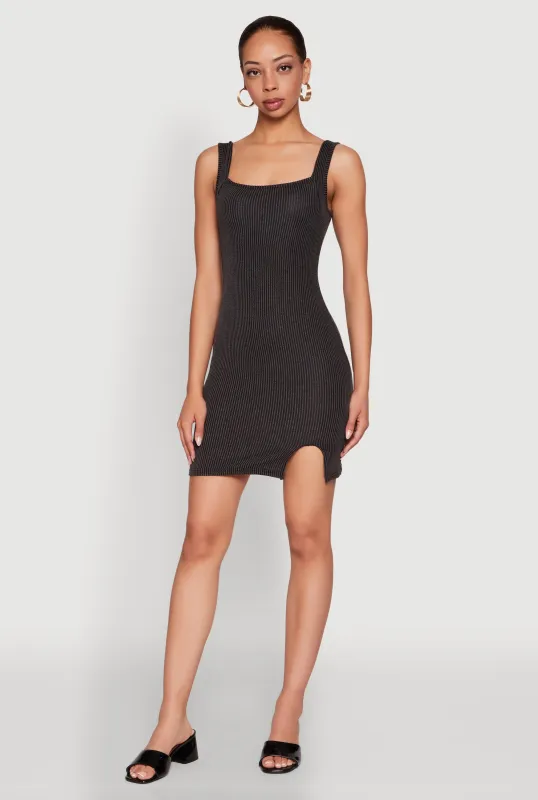 Square Neck Rib Knit Tank Dress sold by Rainbow