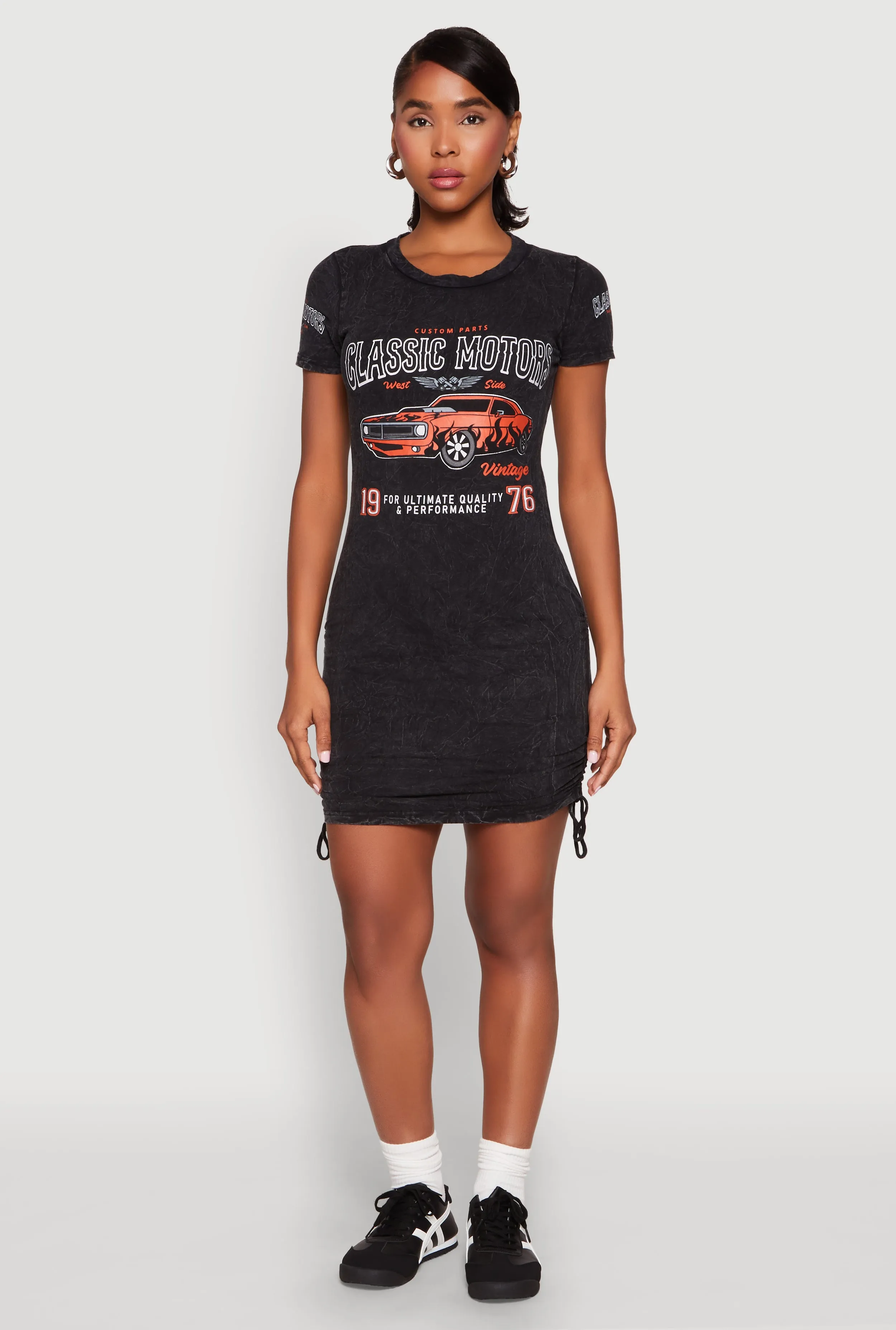 Mineral Wash Classic Motors Graphic Print Dress sold by Rainbow