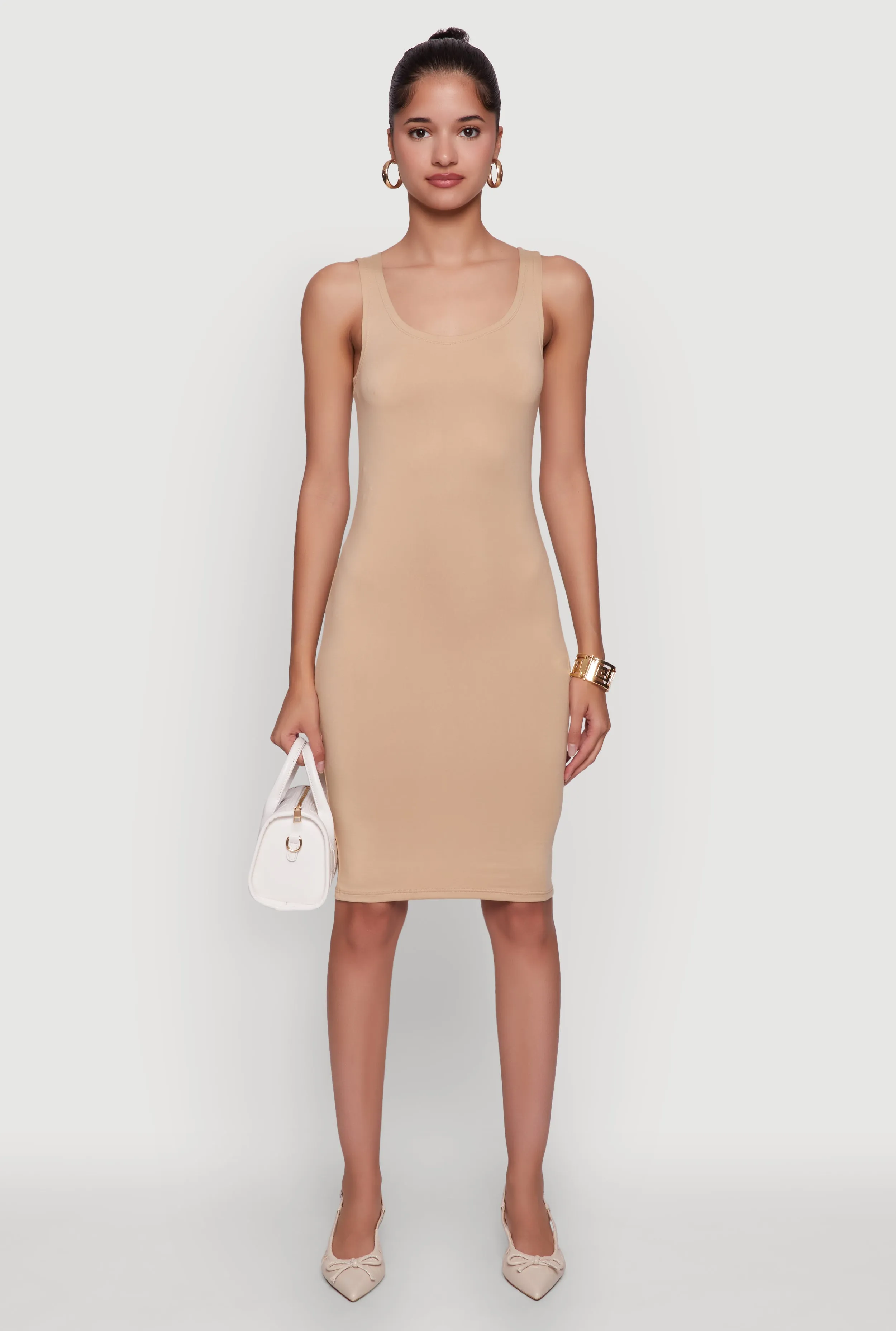 Chic Sleeveless Scoop Neck Midi Tank Dress sold by Rainbow product image thumbnail 2