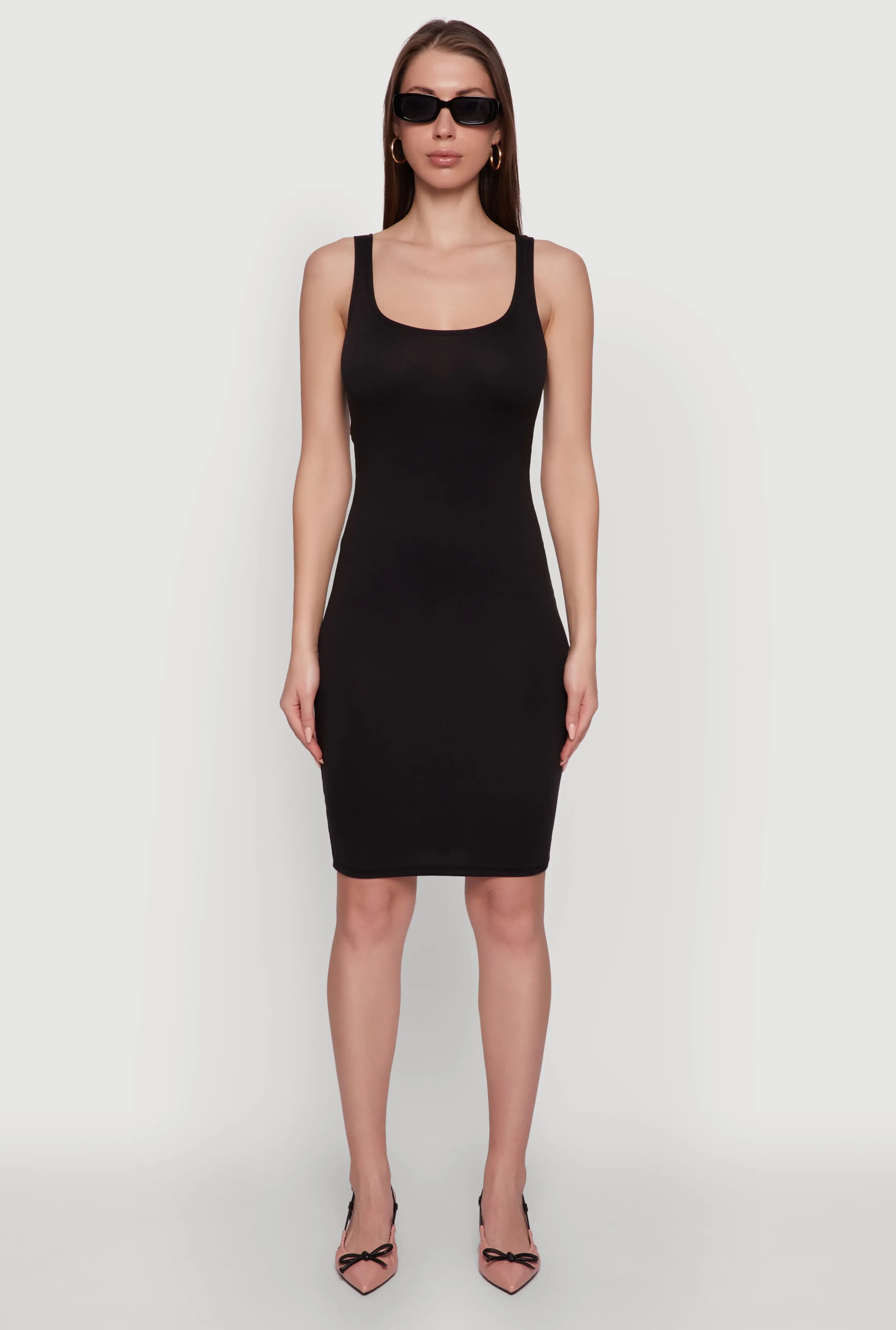 Chic Sleeveless Scoop Neck Midi Tank Dress sold by Rainbow