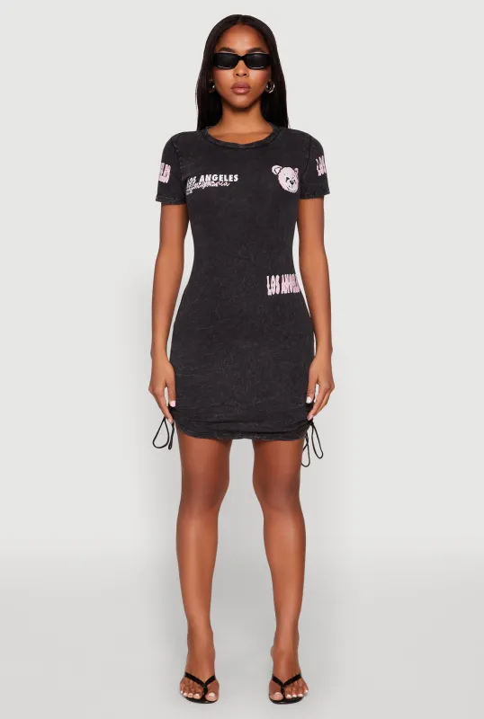 Mineral Wash Los Angeles Graphic Print Dress sold by Rainbow