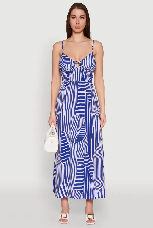 Printed Pattern Sleeveless Empire Waist Dress sold by Rainbow