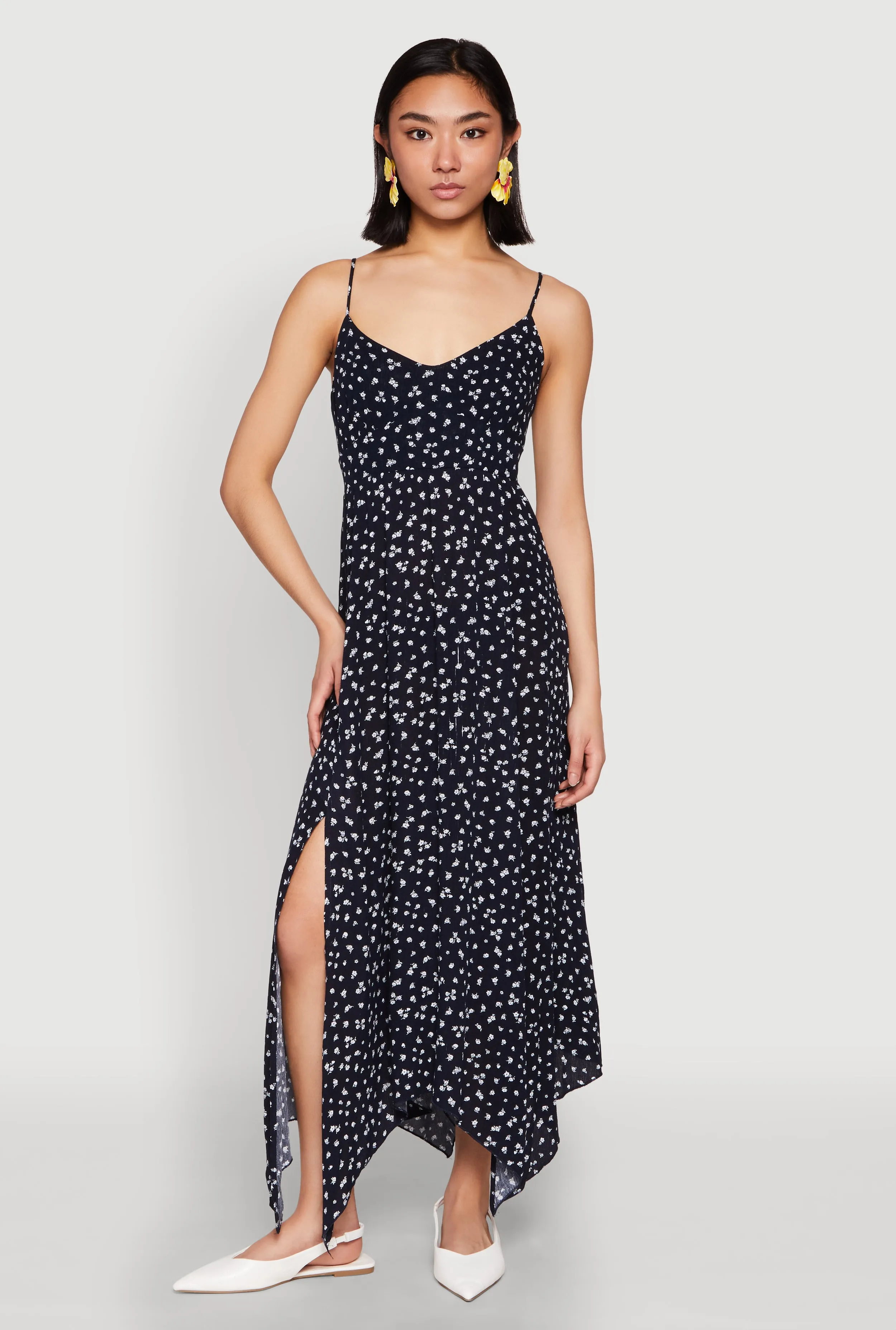 Floral Print Slit Hem Maxi Dress sold by Rainbow product image thumbnail 3