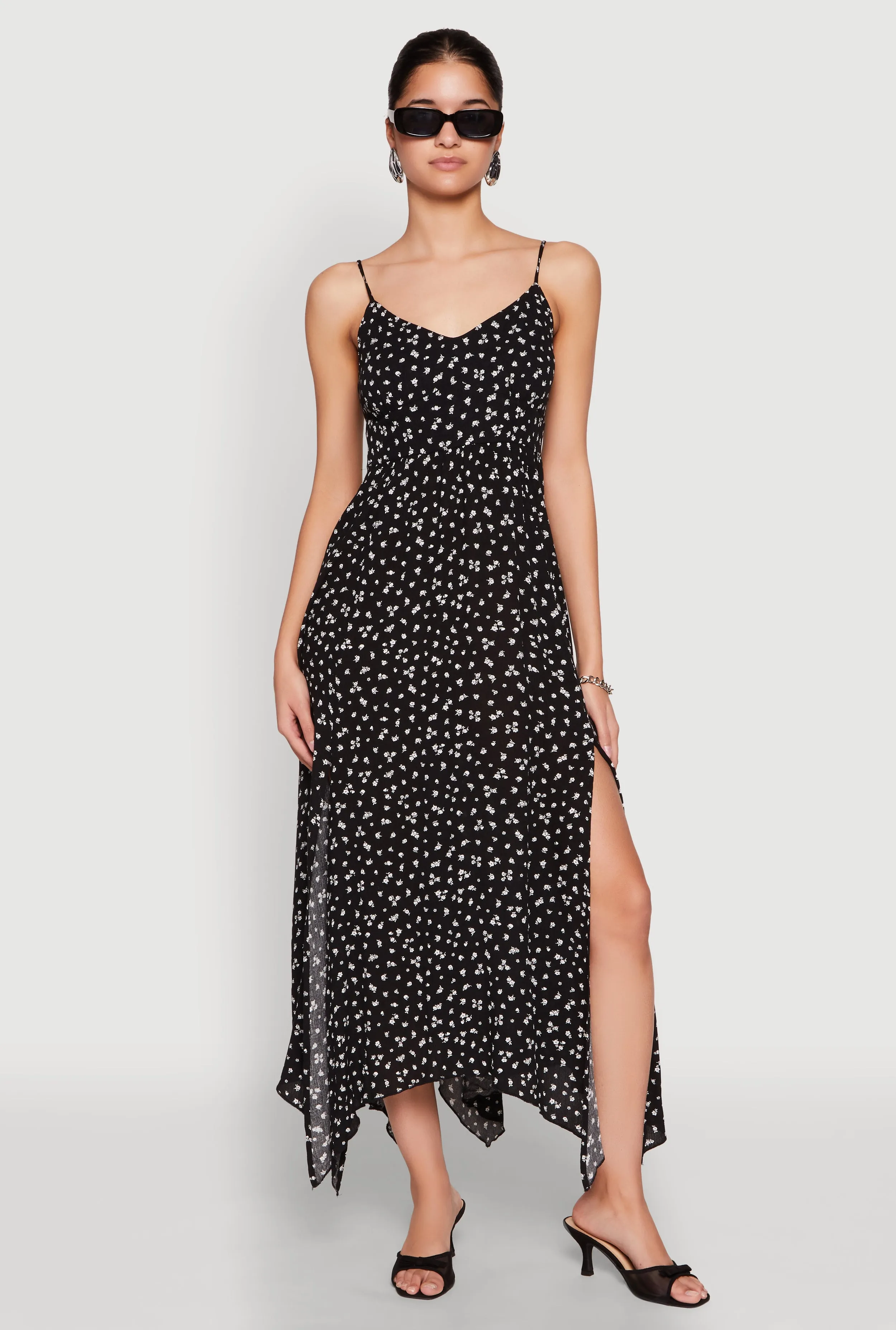 Floral Print Slit Hem Maxi Dress sold by Rainbow