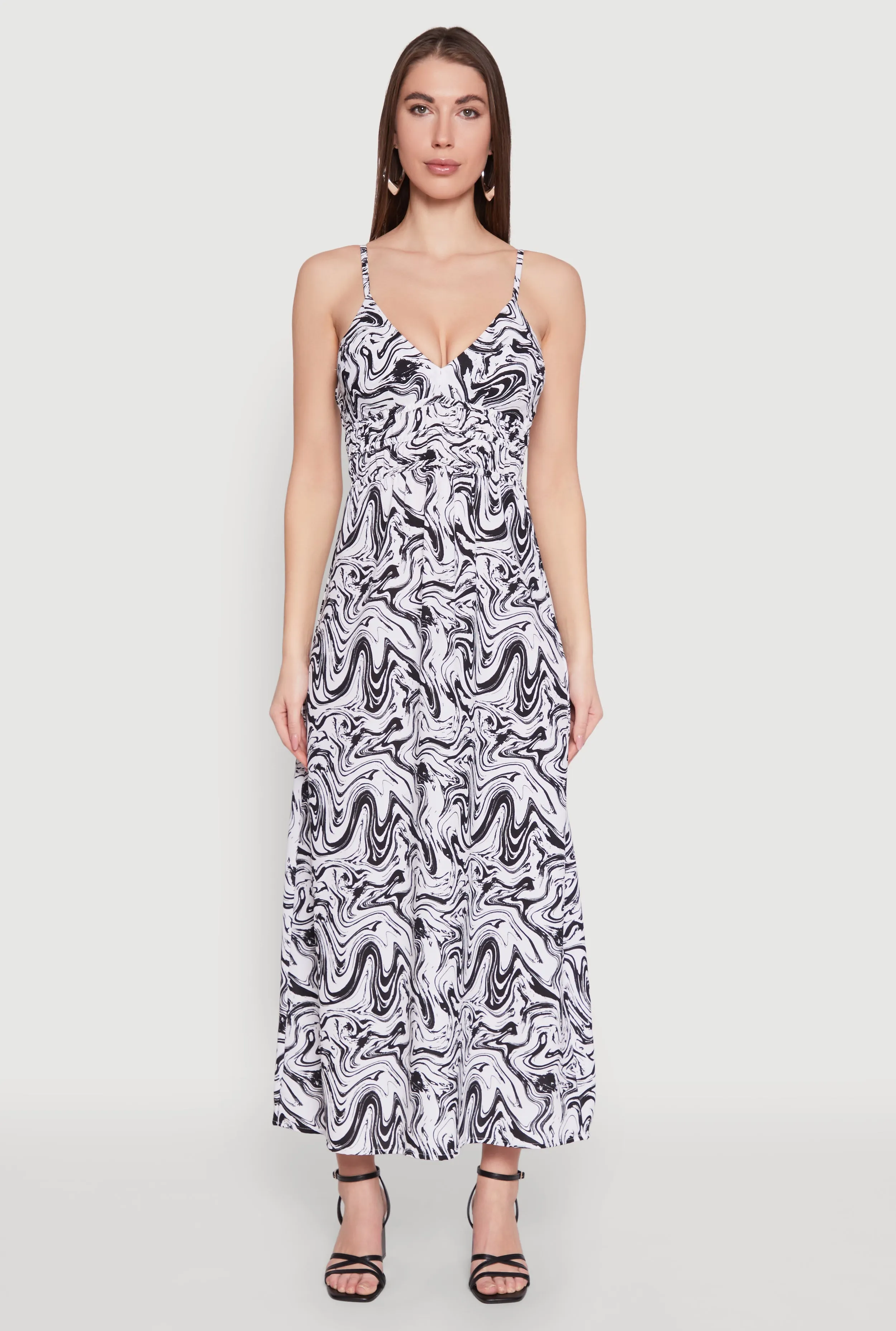Swirl Print Empire Waist Maxi Dress sold by Rainbow