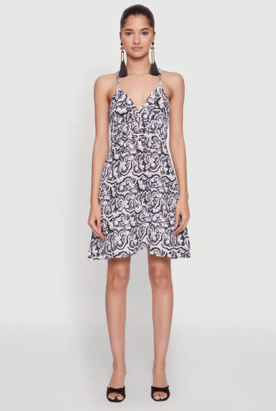 Chic Sleeveless Empire Waist V Neck Dress made by Rainbow