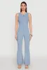 Denim Zip Front Sleeveless Jumpsuit sold by Rainbow