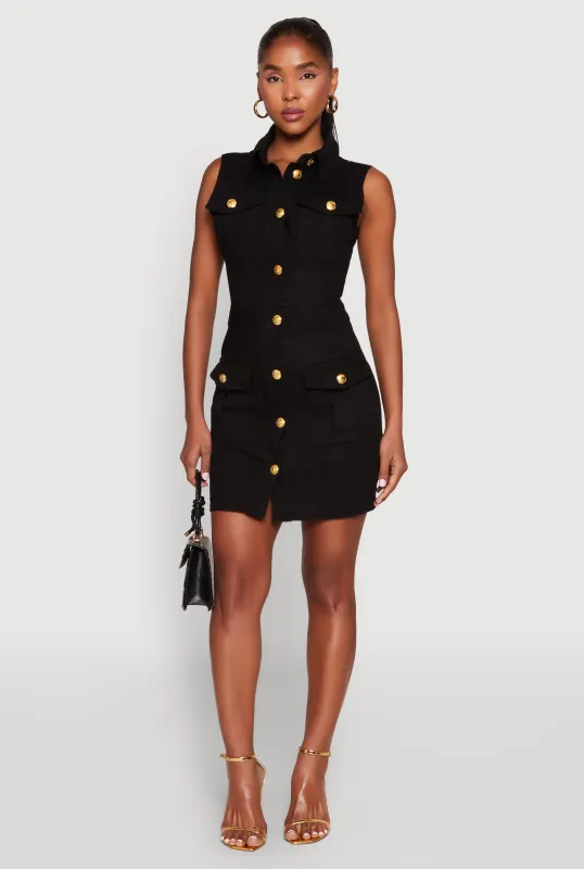 Daisy Sleeveless Button Front Denim Dress sold by Rainbow