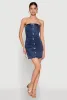 WAX Denim Button Detail Tube Dress sold by Rainbow