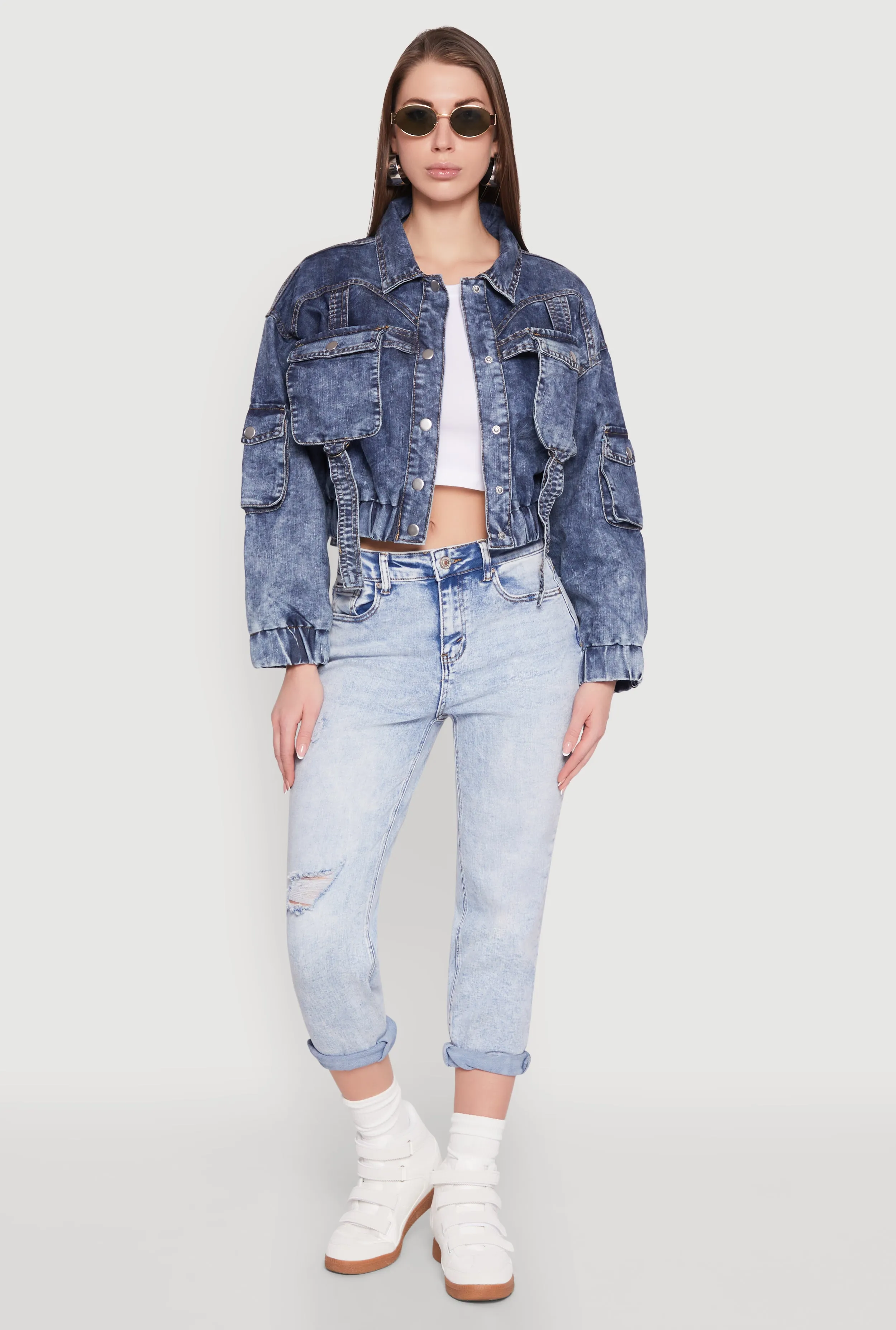 Mineral Wash Cargo Denim Jacket sold by Rainbow product image thumbnail 2