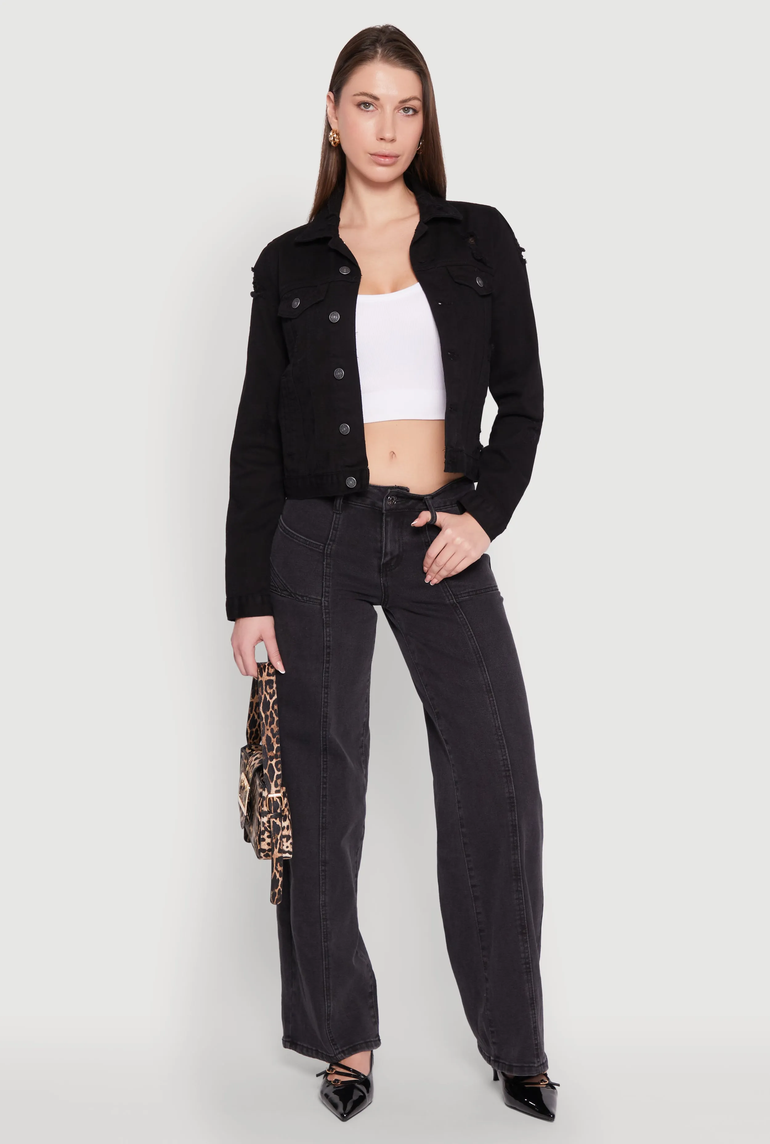 Almost Famous Distressed Jean Jacket sold by Rainbow