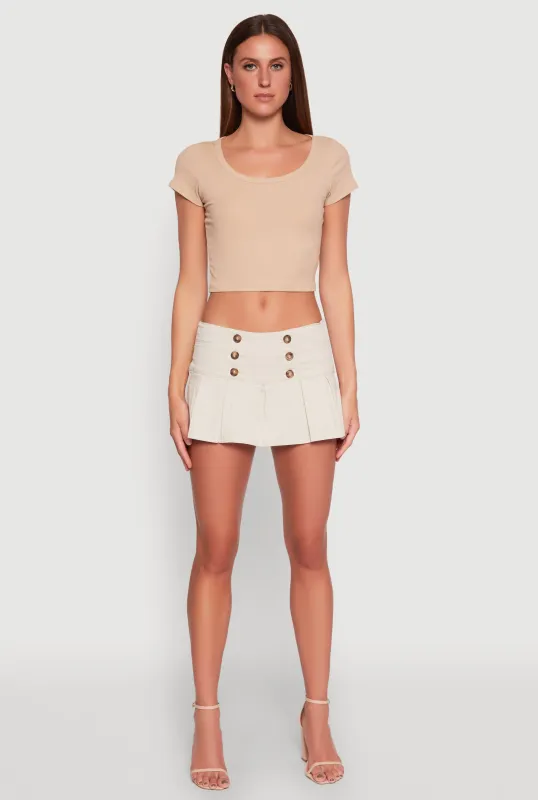 Almost Famous Side Zip Pleated Sailor Skort sold by Rainbow