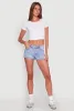 WAX Rhinestone Back Pocket Denim Shorts sold by Rainbow