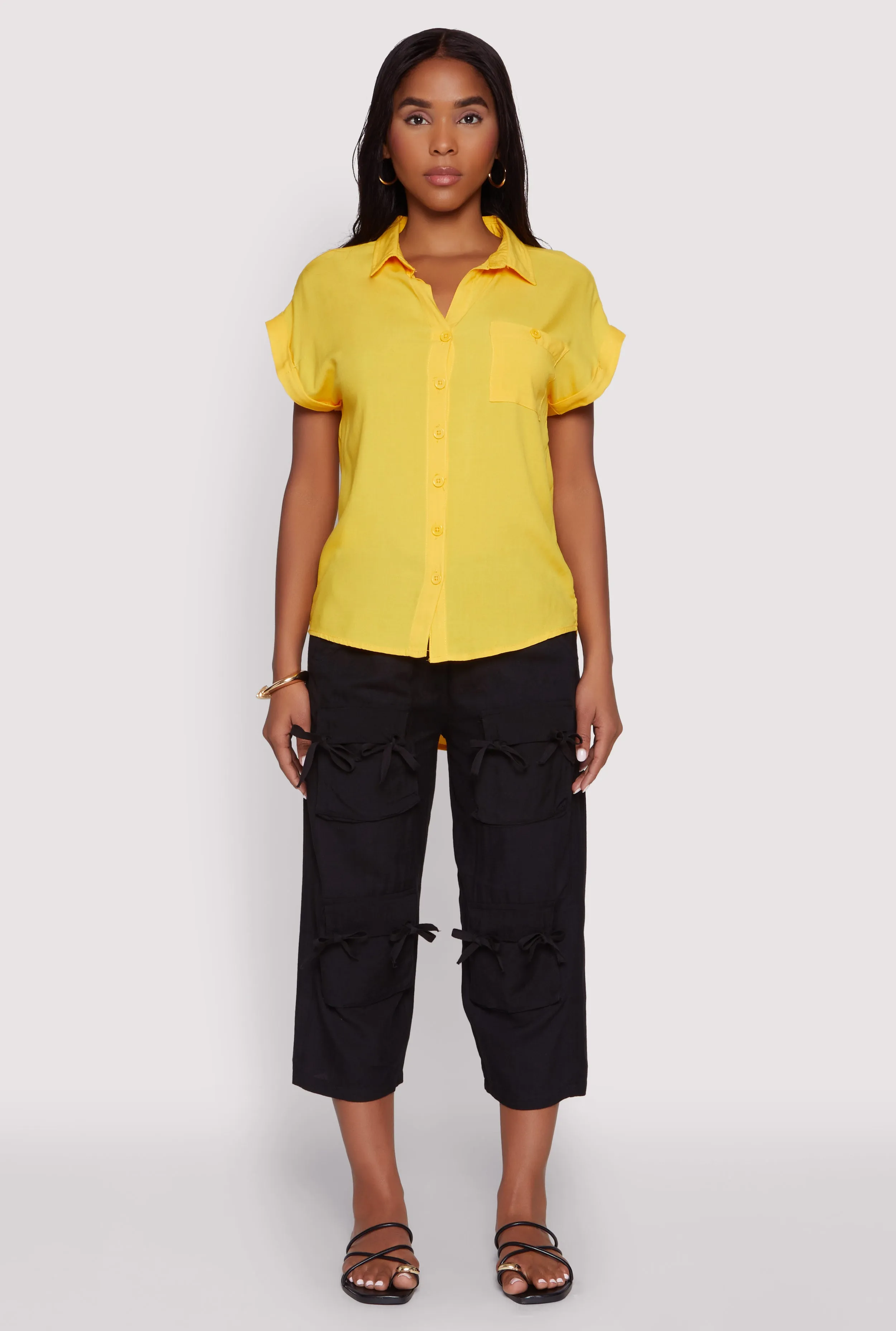 Bow Cargo Pocket Capri Pants sold by Rainbow