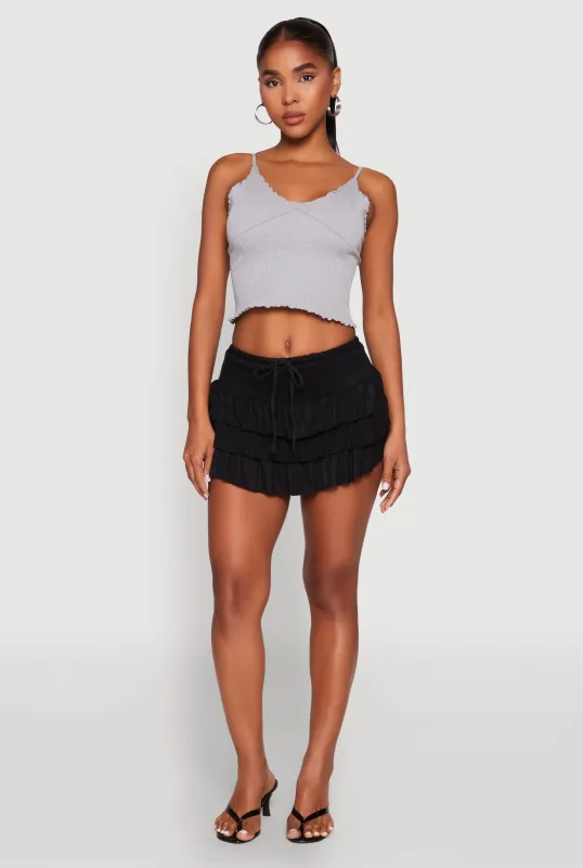 Drawstring Mini Tiered Skort sold by Rainbow