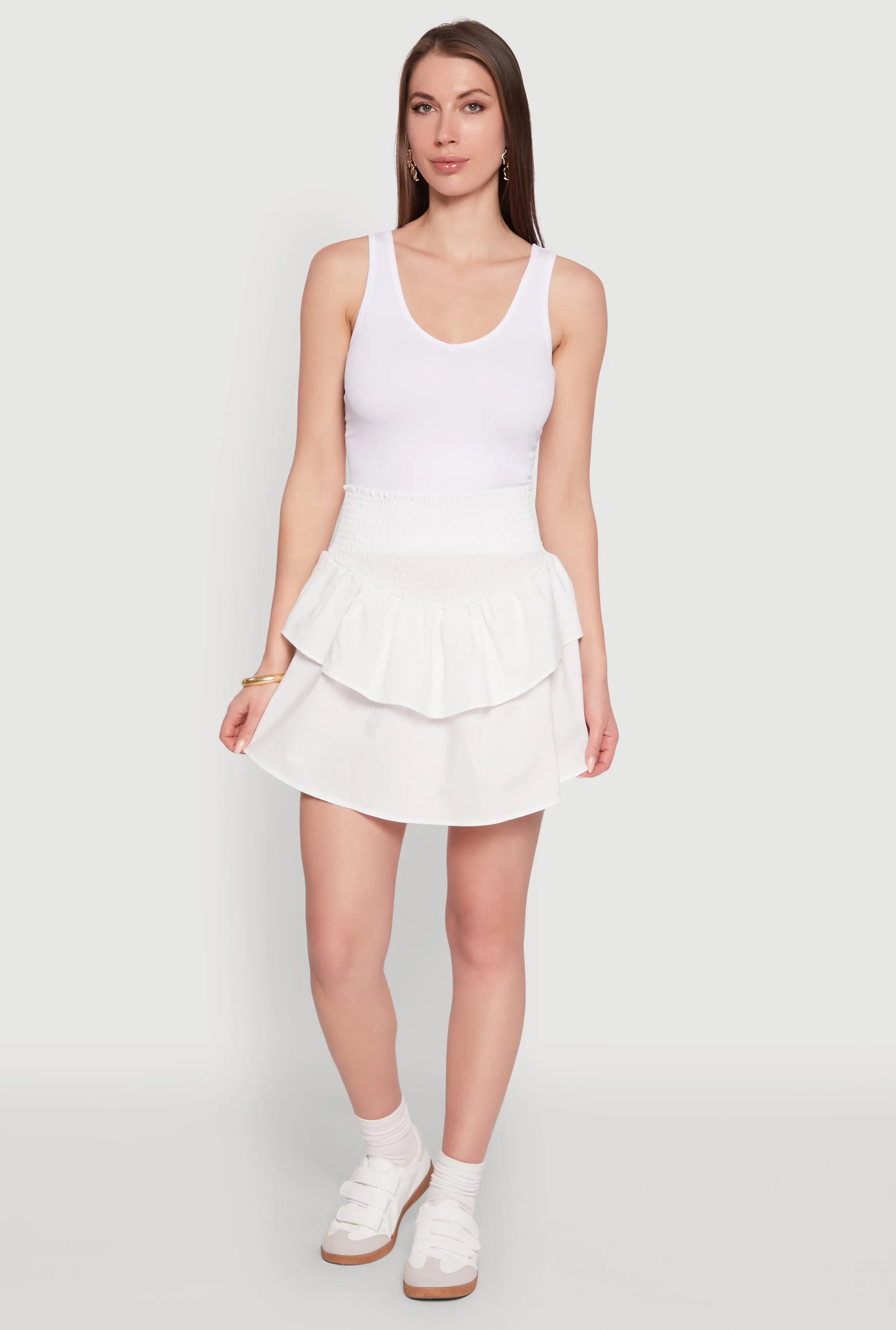 Chic Smocked High Waisted Tiered Skirt sold by Rainbow product image thumbnail 2