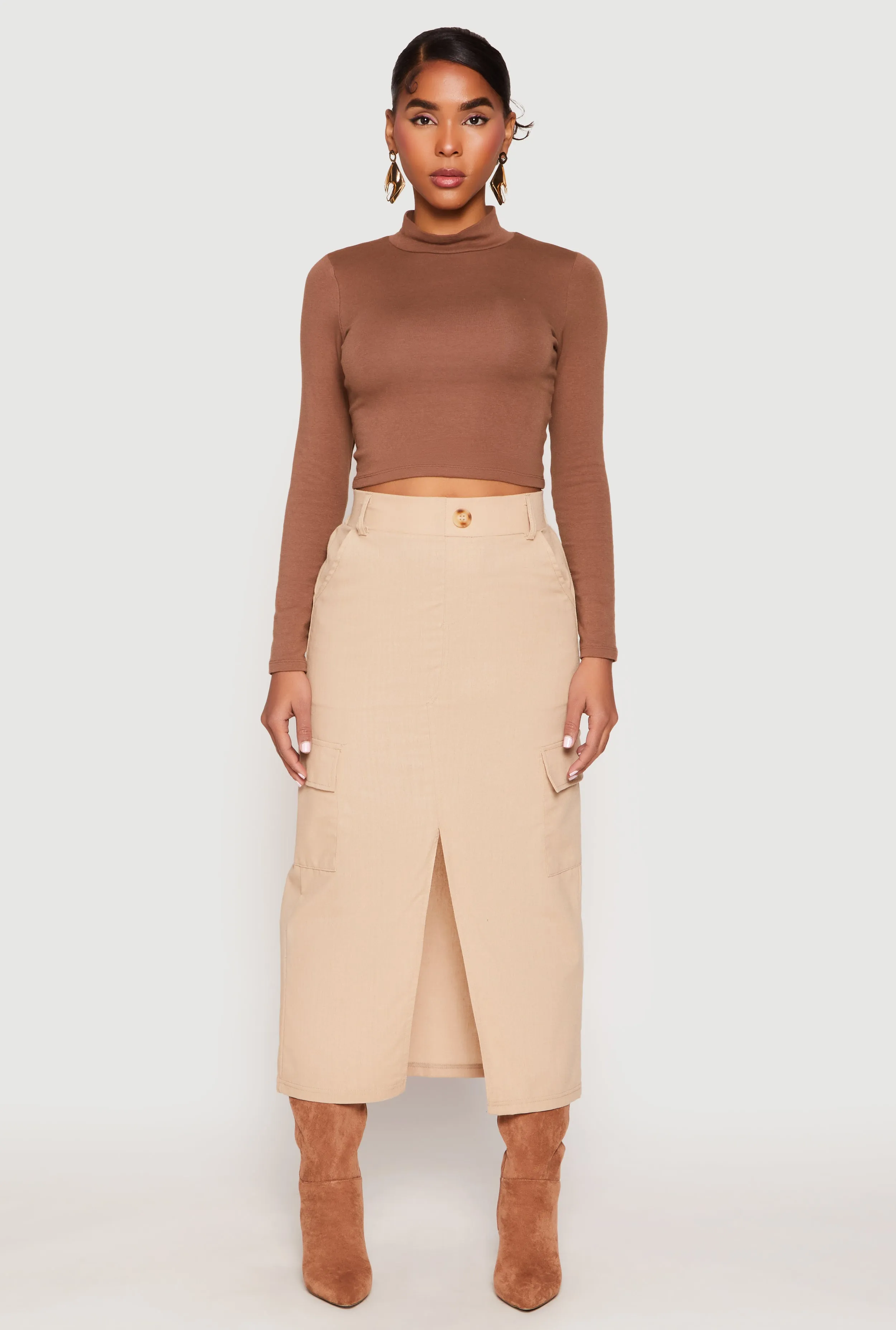 Linen Cargo Midi Skirt sold by Rainbow product image thumbnail 2