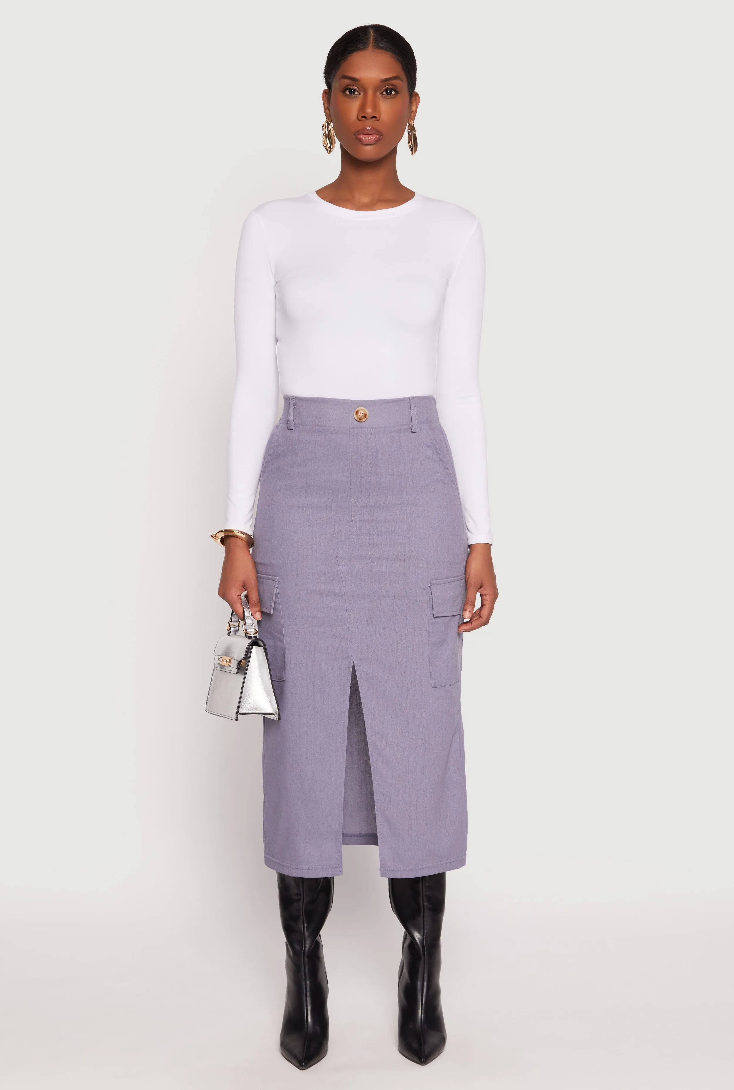 Linen Cargo Midi Skirt sold by Rainbow product image thumbnail 4