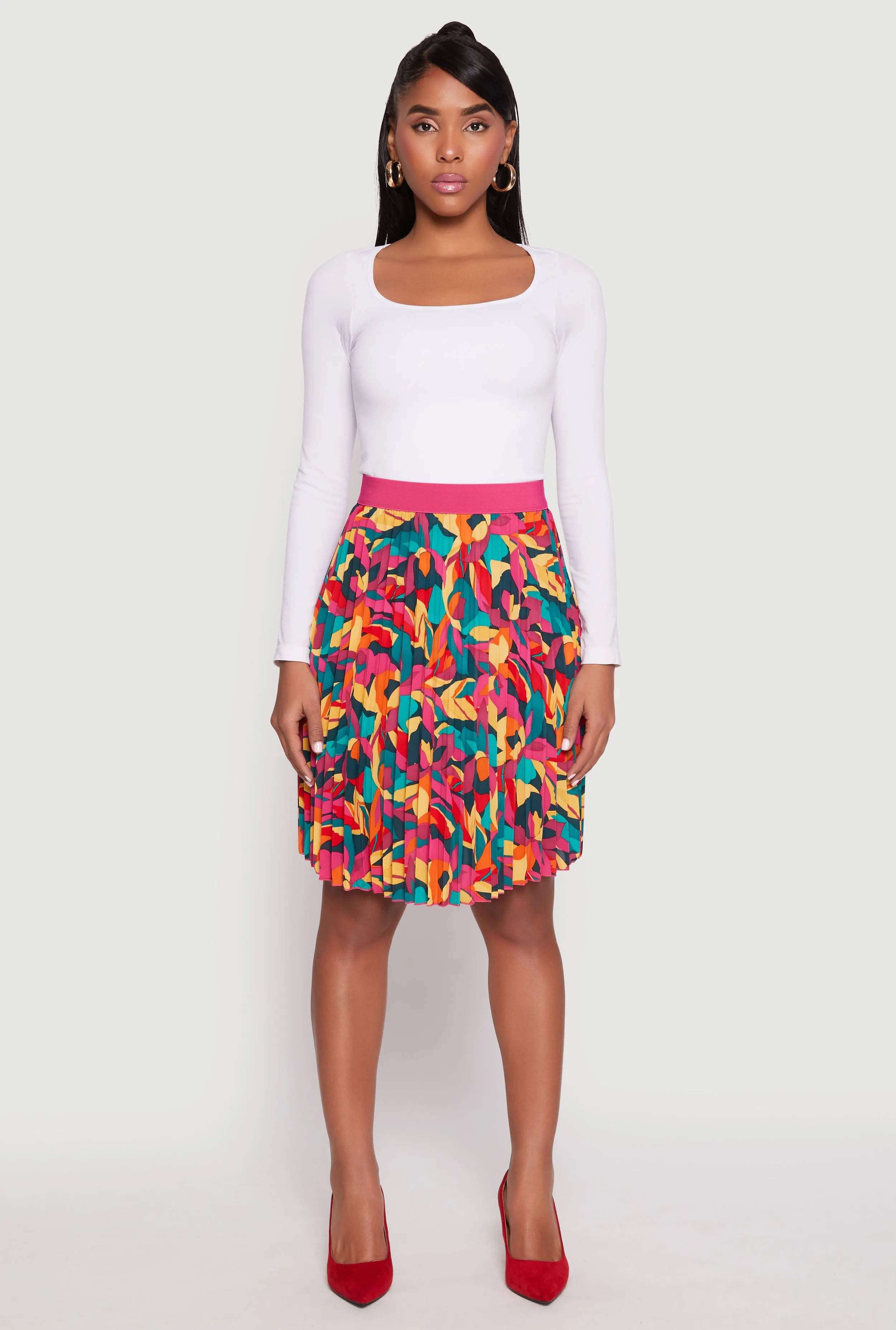 Abstract Print Pleated Skirt sold by Rainbow product image thumbnail 2