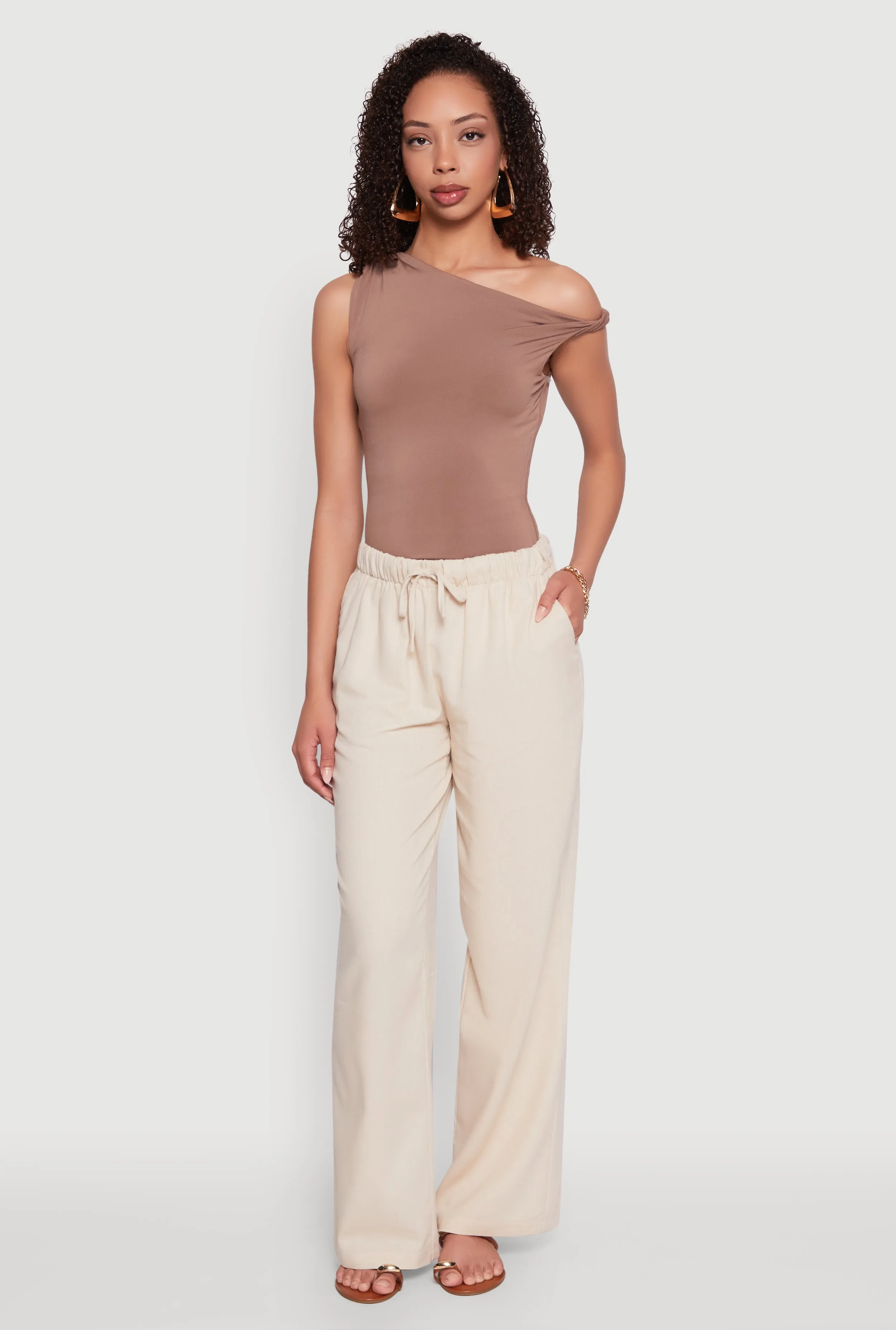 Linen Drawstring Waist Pants sold by Rainbow product image thumbnail 3