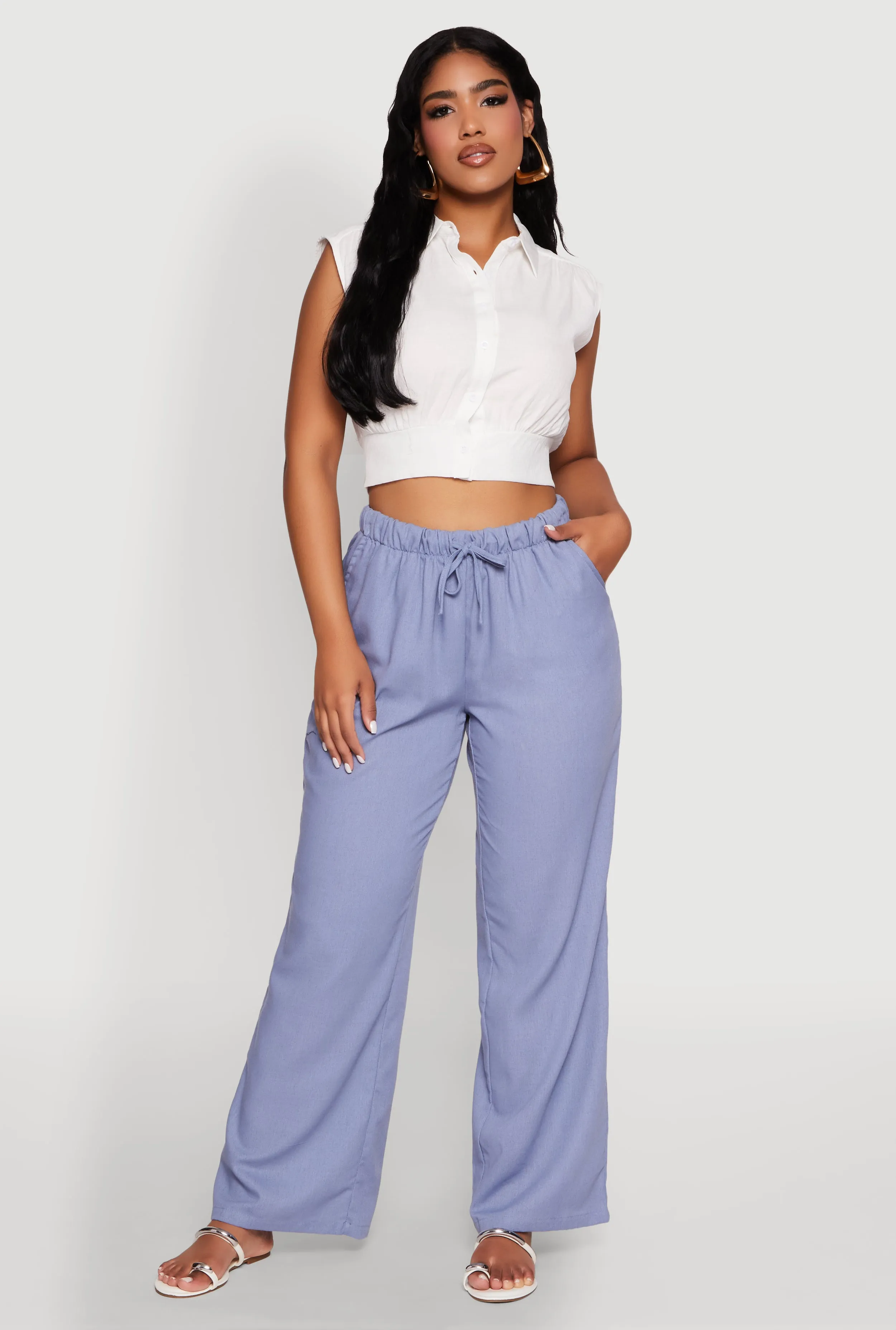 Linen Drawstring Waist Pants sold by Rainbow product image thumbnail 4