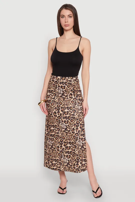 Jaguar Leopard Print High Waisted Skirt sold by Rainbow