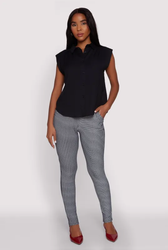 Body Contour Houndstooth Print Dress Pants sold by Rainbow