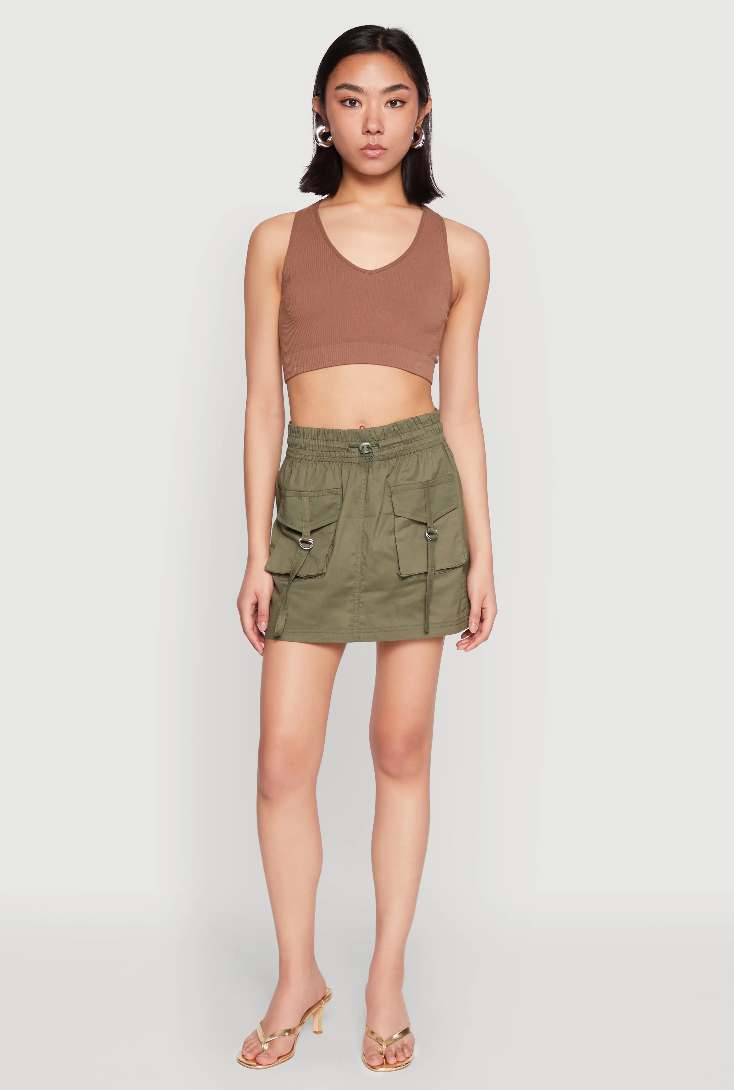 Toggle Drawstring Mini Cargo Skirt sold by Rainbow product image thumbnail 3