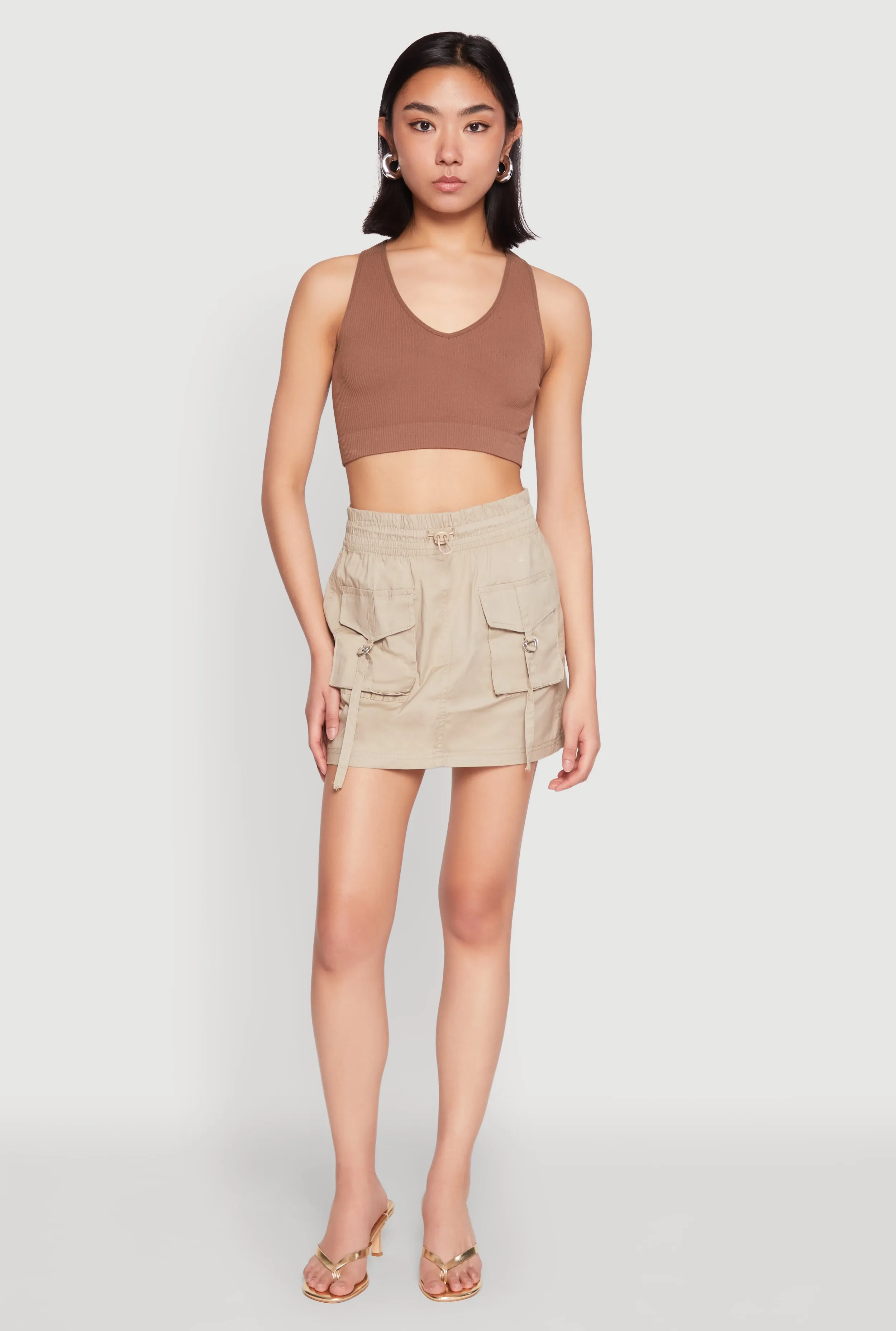Toggle Drawstring Mini Cargo Skirt sold by Rainbow product image thumbnail 2