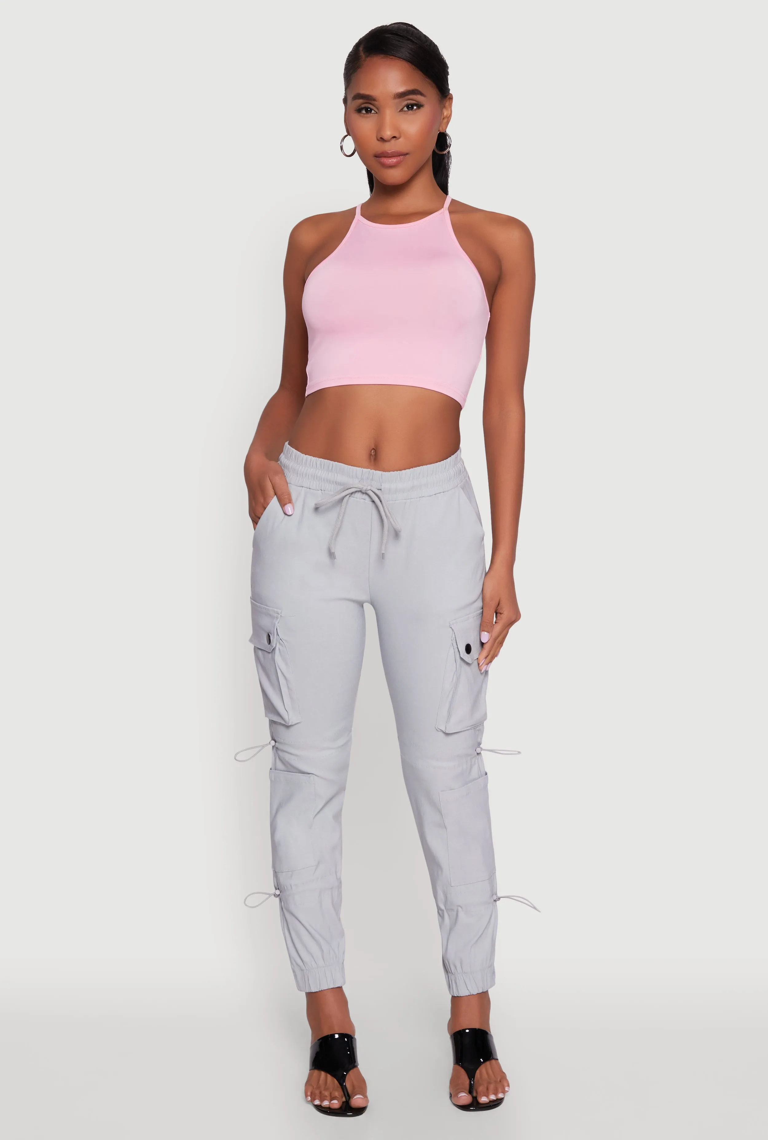 Stylish Cargo Pocket Toggle Drawstring Joggers sold by Rainbow product image thumbnail 2