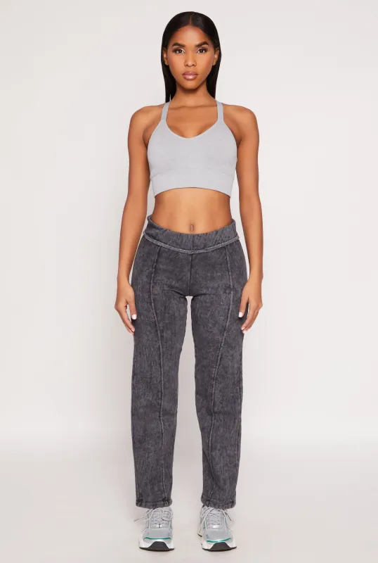 Fleece Acid Wash Pintuck Sweatpants sold by Rainbow